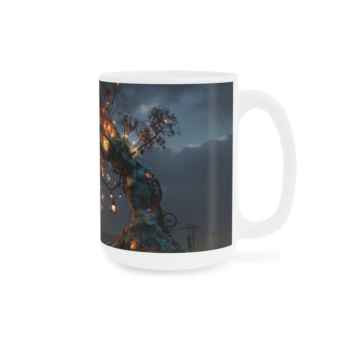 Luminous Wisteria Tree Ceramic Mugs (11oz\15oz\20oz) – Desert Night’s Warm Embrace