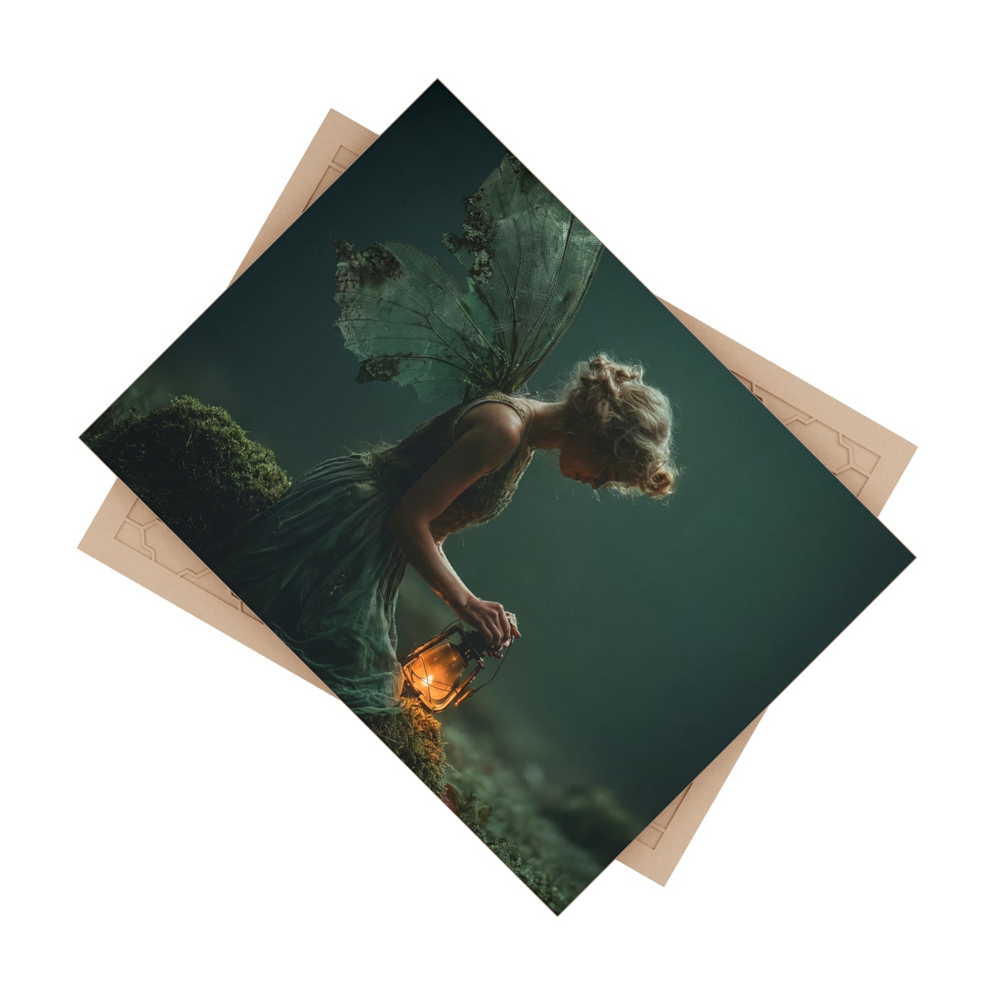 Forgotten Forest Fairy Ceramic Photo Tile – Keeper of the Mossy Glade