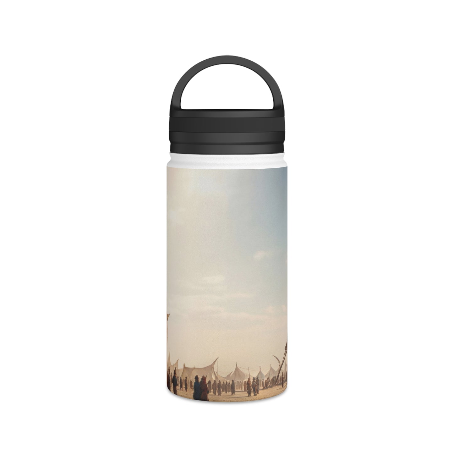 Desert Sky Temple Stainless Steel Water Bottle, Handle Lid – Golden Sails of the Dust Horizon