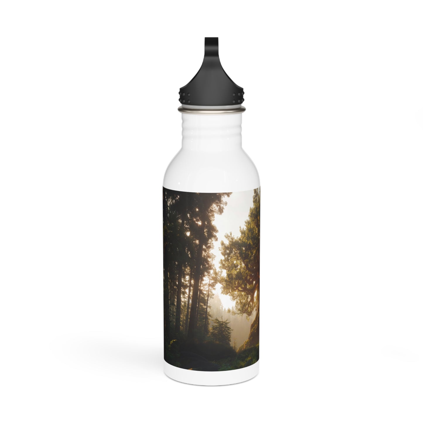 Ancient Treehouse Door Water Bottle – Sunlit Forest Guardian