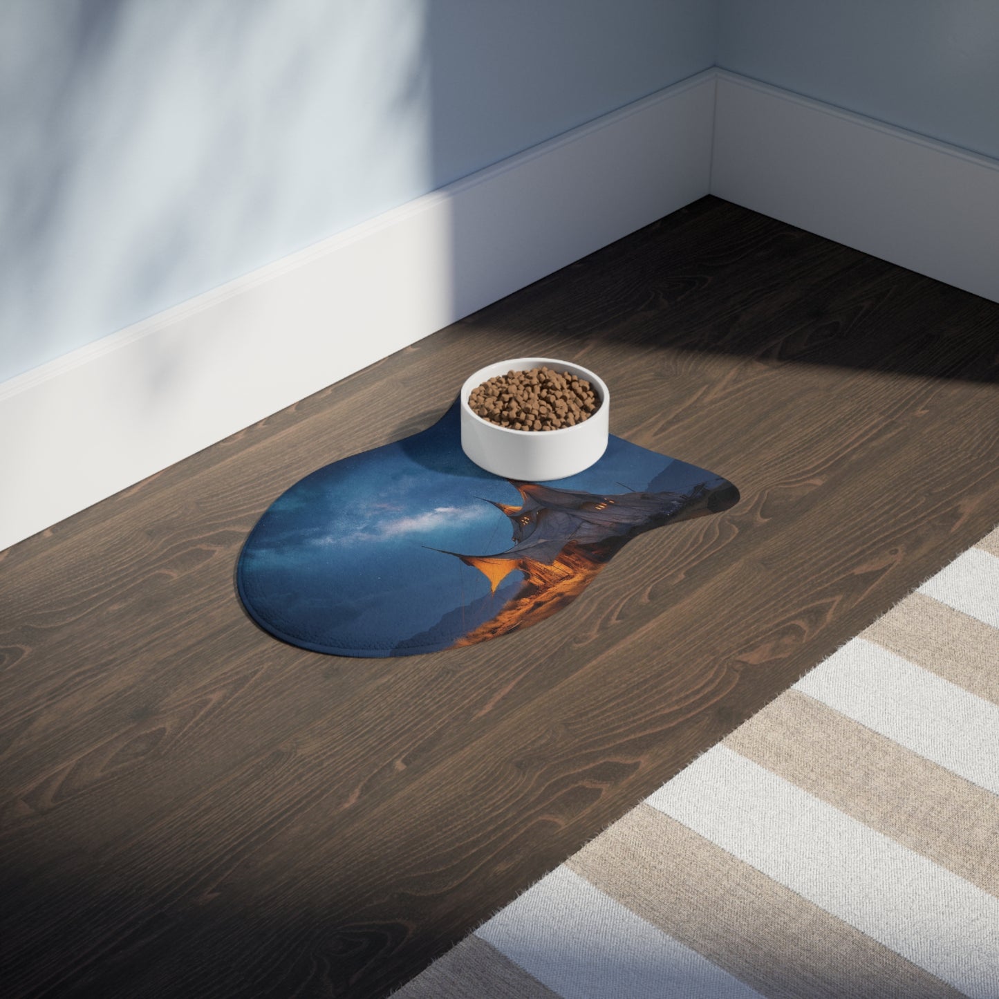 Starlit Nomad Tent Pet Feeding Mats – Milky Way Hearth Beneath the Sky