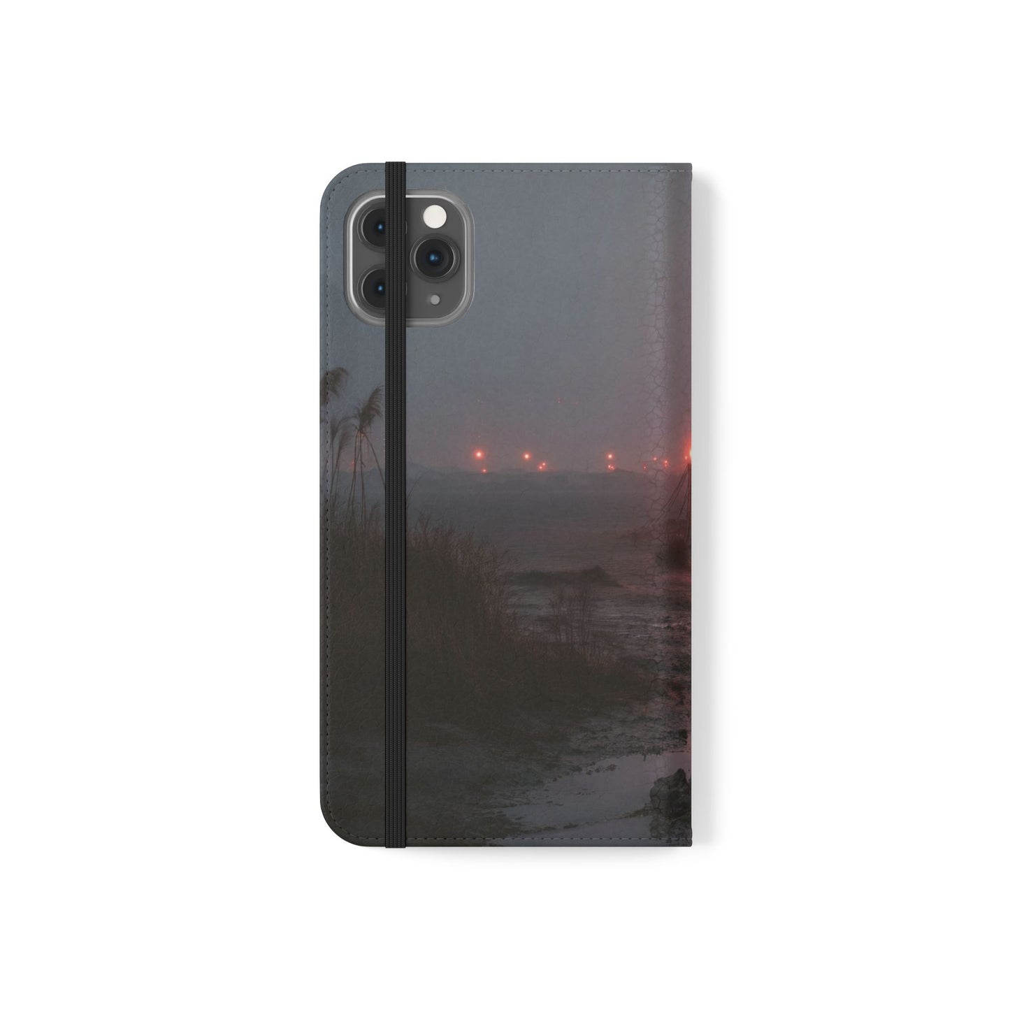 Crimson Circus Tent Flip Cases – Misty Coastside Lantern Scene