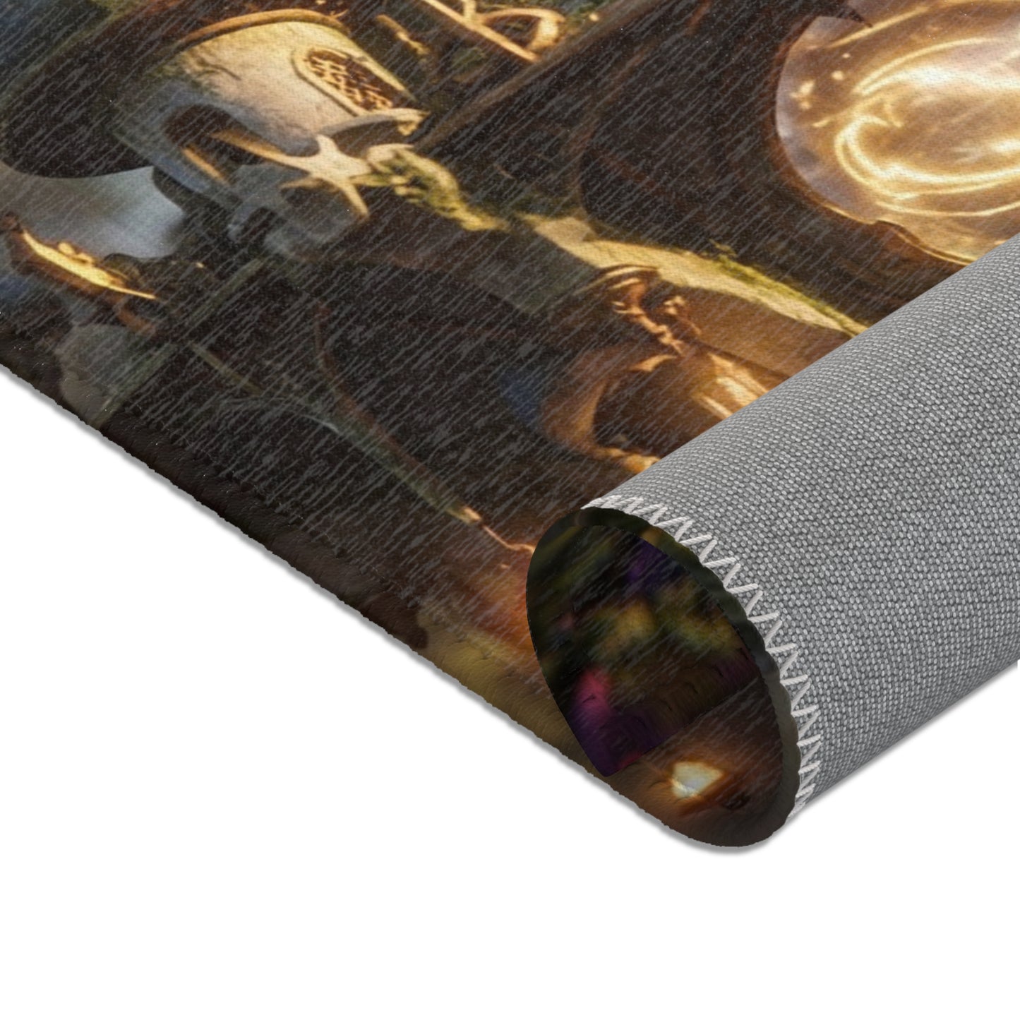 Whispering Clocktower Area Rug – Twilight Magic in Stone