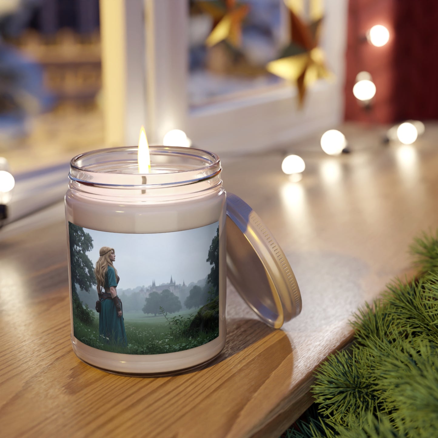Misty Meadow Wanderer Scented Soy Candles with White Lid, 9oz – Whisper of Ancient Woods