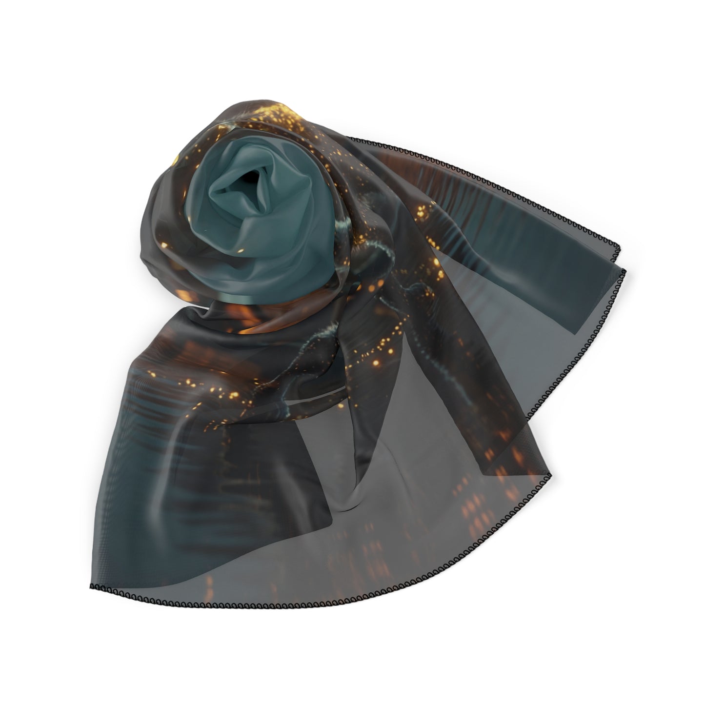 Celestial Cat Poly Scarf – Starlight Walk Through Ancient Sands