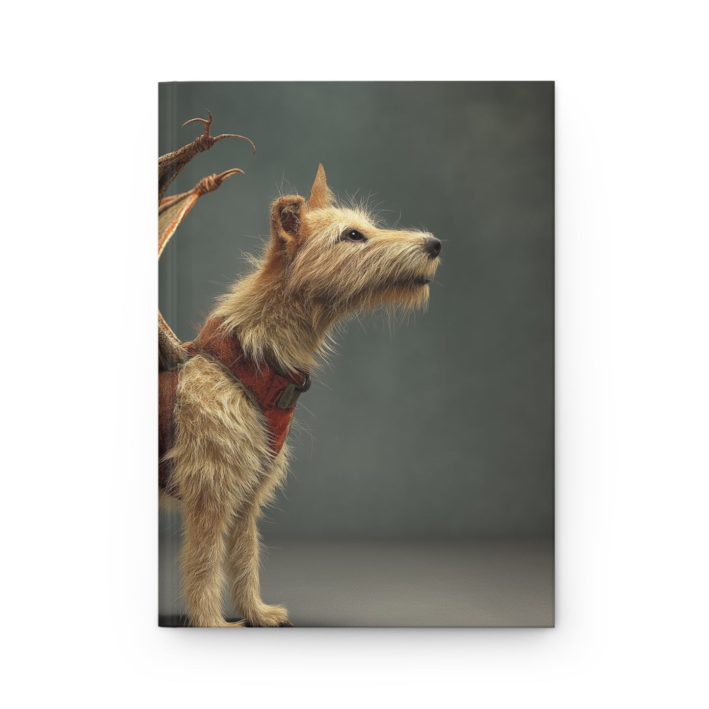 Dragon-Winged Terrier Hardcover Journal Matte – Autumn Winged Guardian