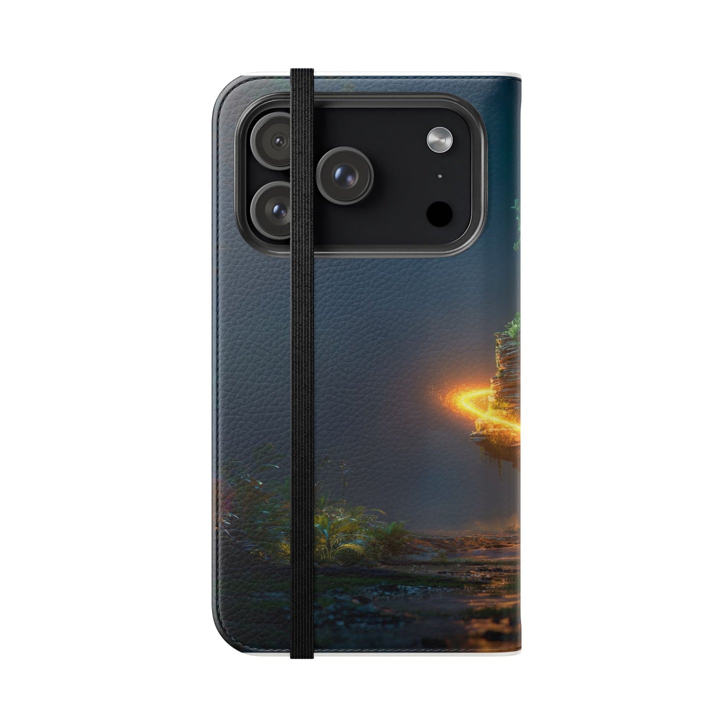 Luminous Floating Island Flip Cases – Amber Twilight Sanctuary