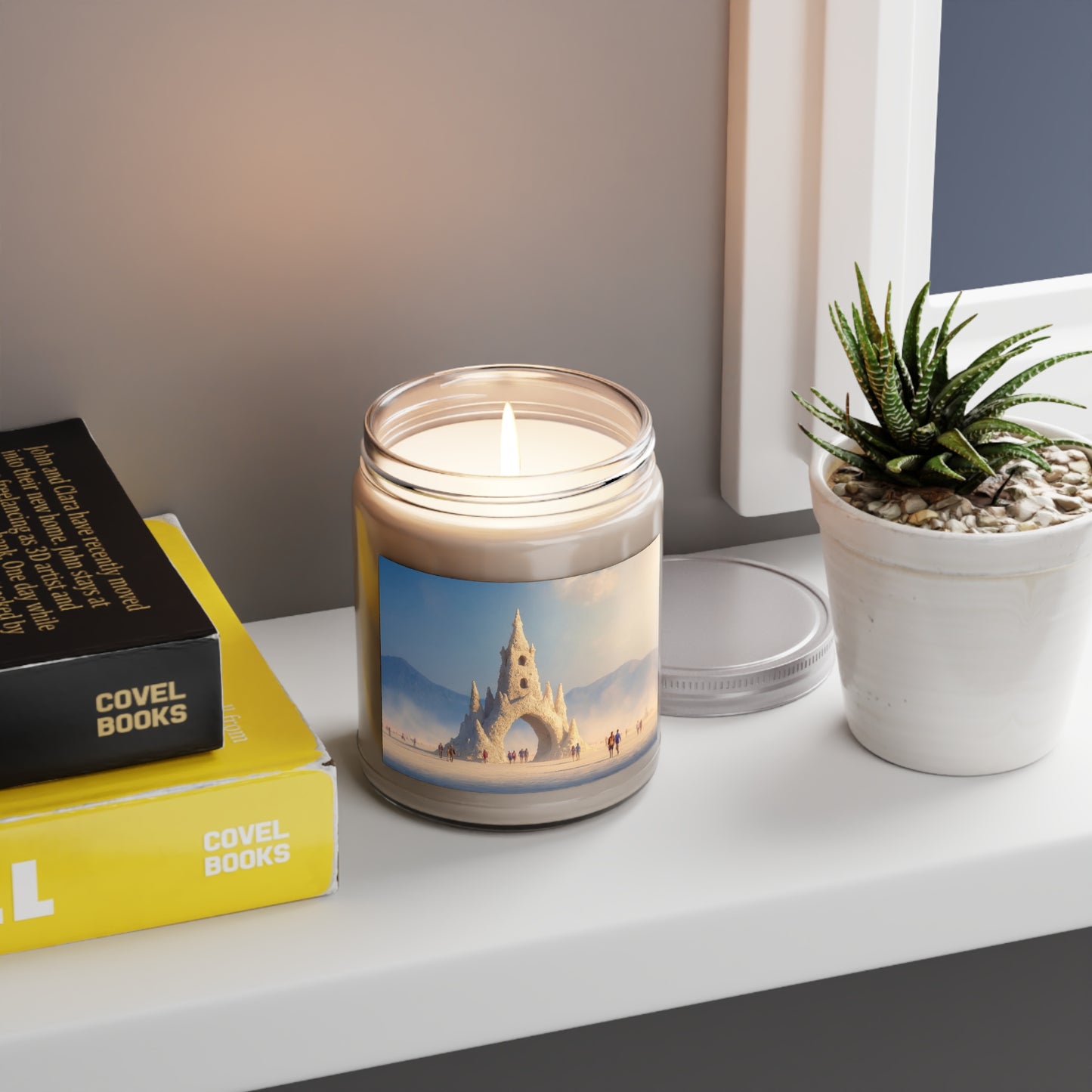 Desert Cathedral Scented Soy Candles with White Lid, 9oz – Salt Flare at Dusk