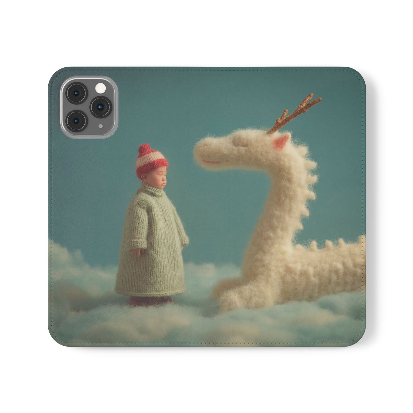 Woolly Dragon & Child Flip Cases – Cloudside Guardians