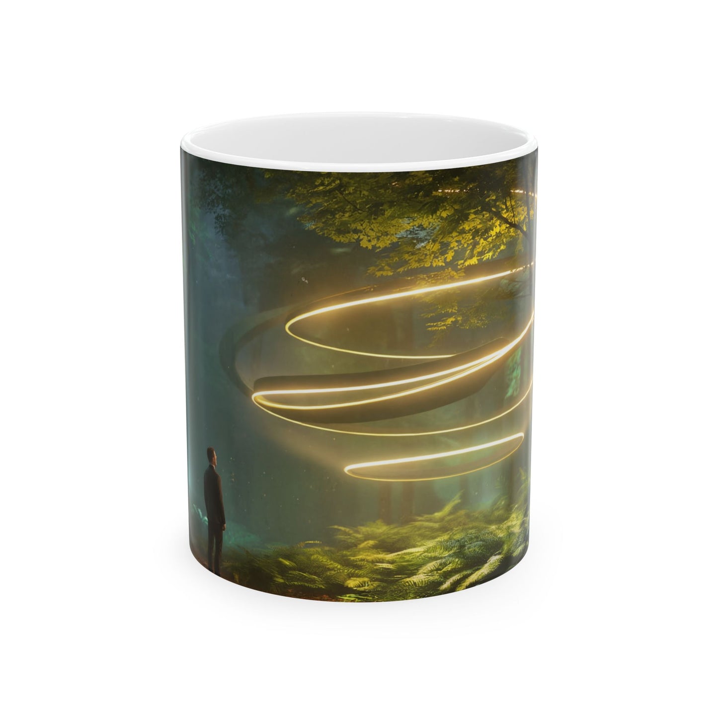 Luminescent Spiral Forest Mug – Whispers of the Ancient Grove