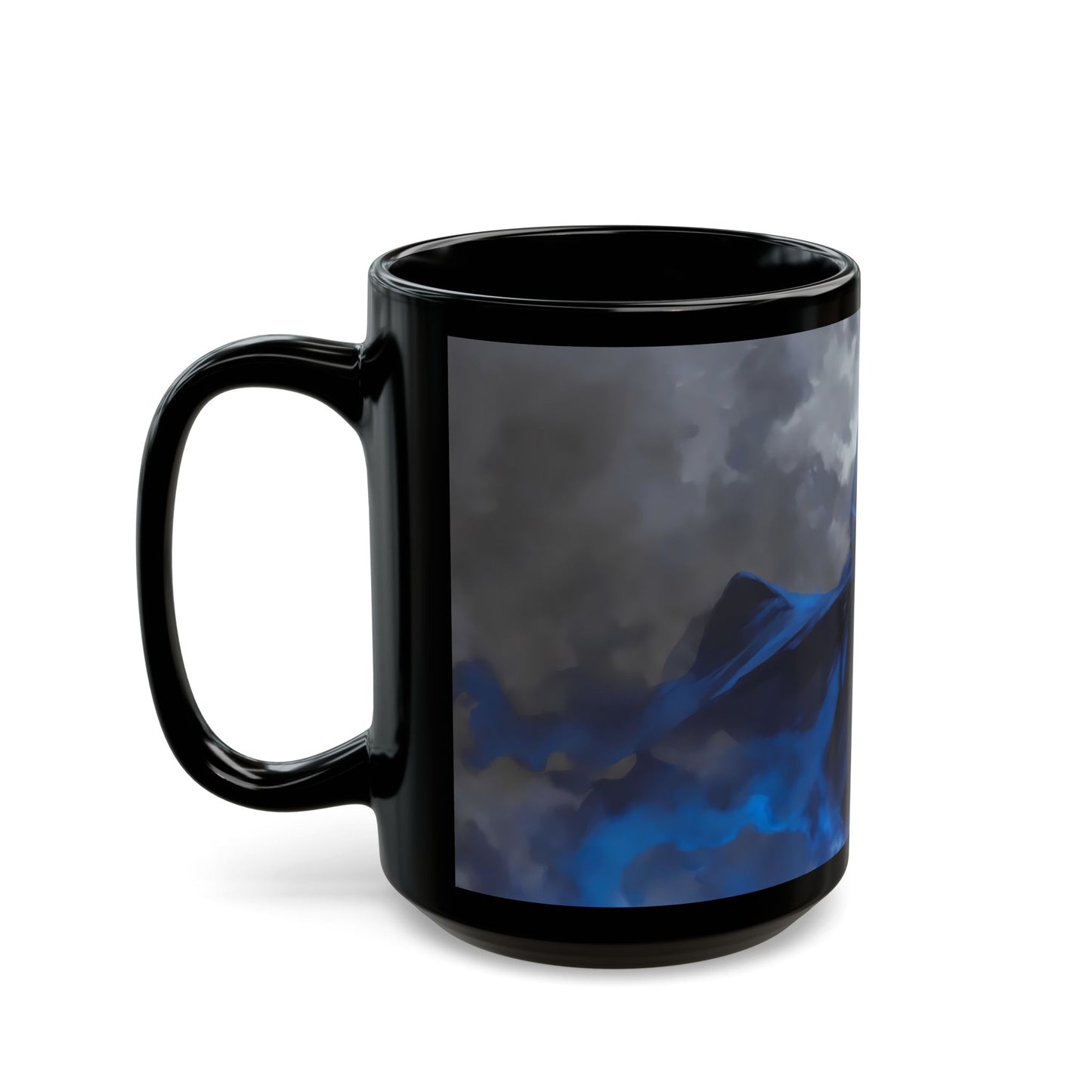 Blue-Eyed Shadow Mage Mug – Frostfire Summoner’s Midnight Ritual