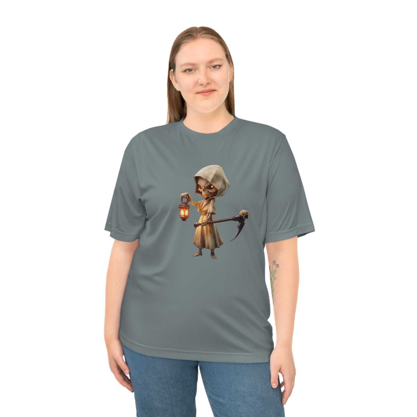 Lantern-Bearer Skeleton Hoodie – Warm Beacon Graphic Unisex Zone Performance T-shirt