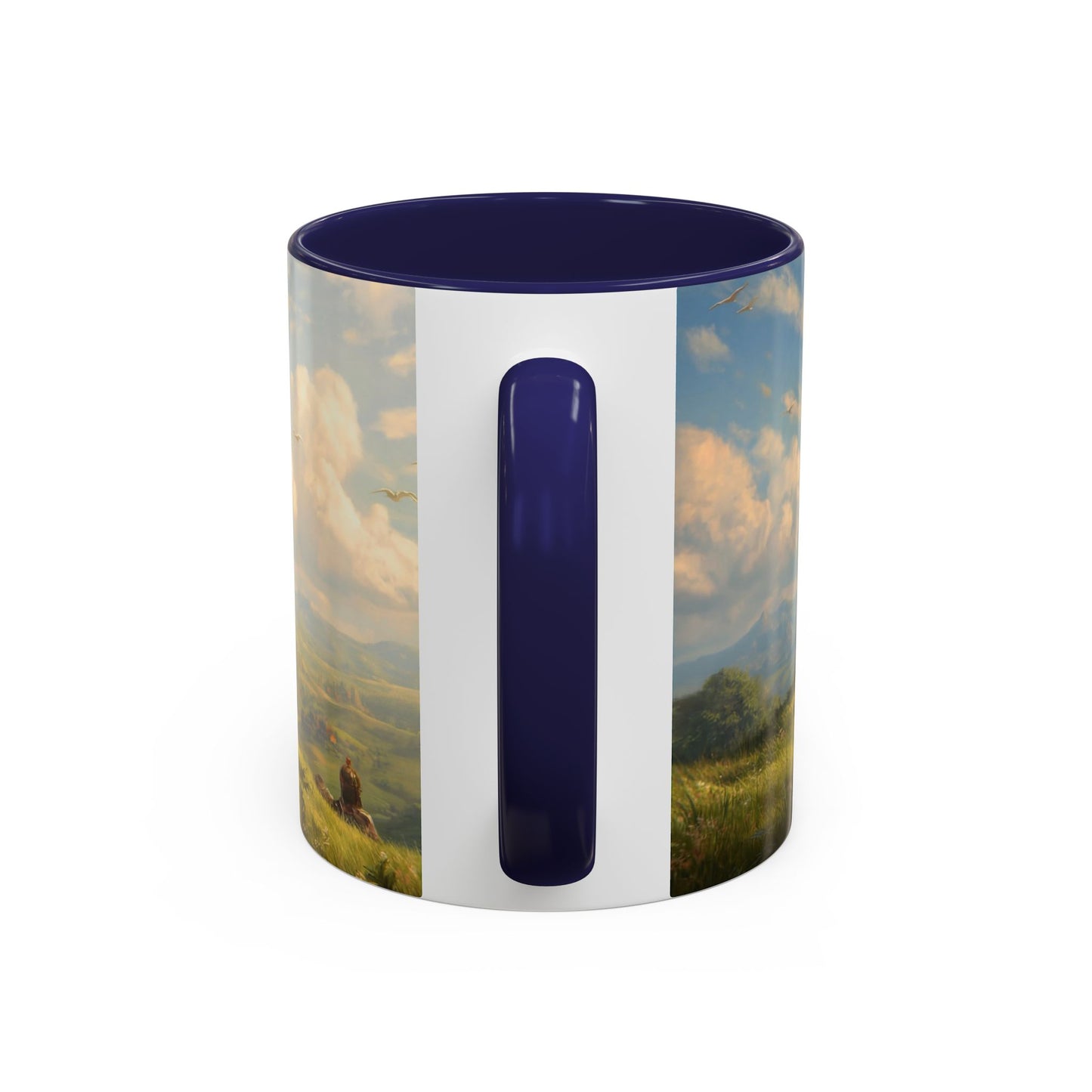 Great Aerie Pathfinder Mug – Dawn’s Flight Over Verdant Hills