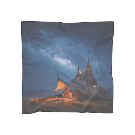 Starlit Nomad Tent Scarf – Milky Way Wanderer Dreamscape