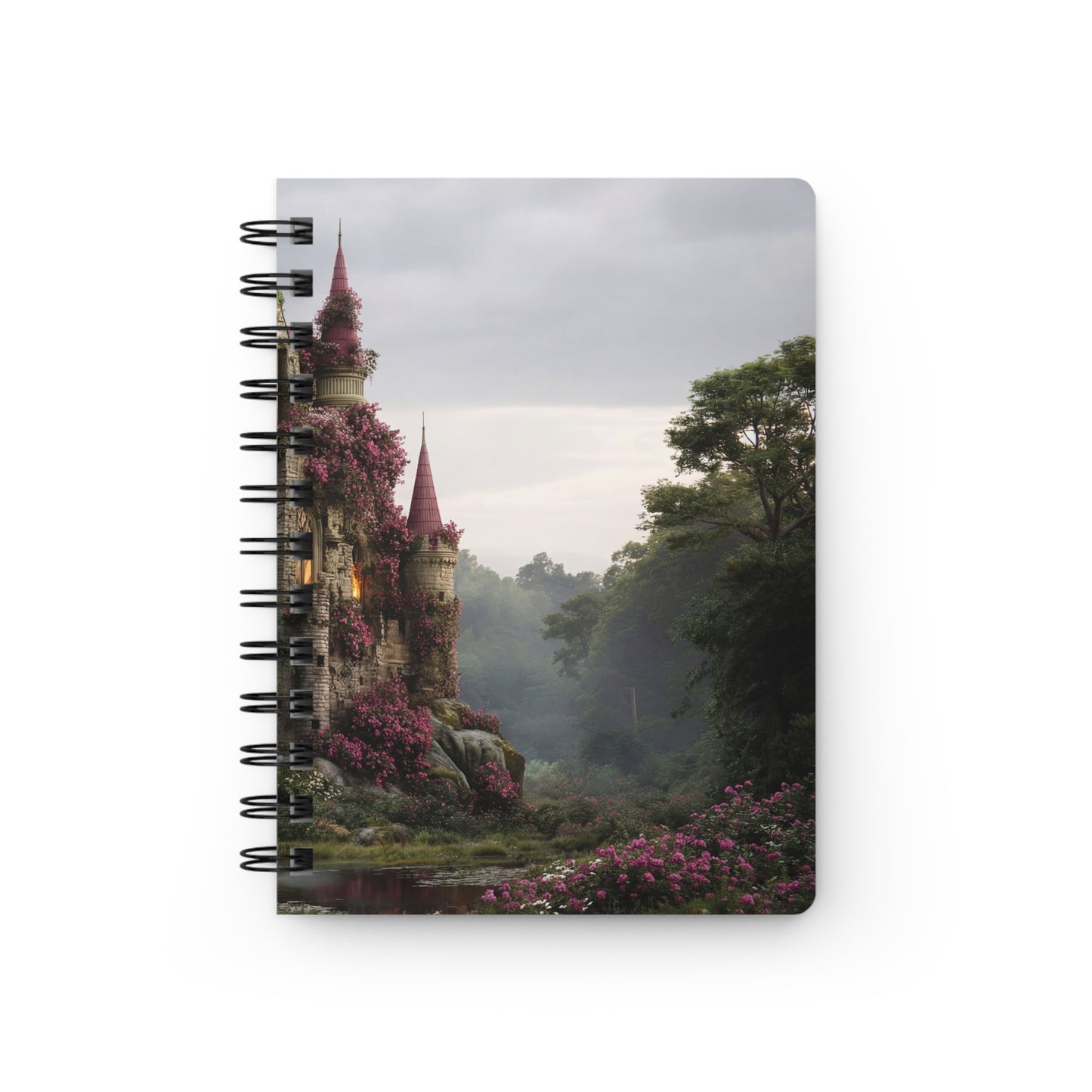 Rose-Clad Castle Spiral Bound Journal – Whispers of Twilight Sanctuary