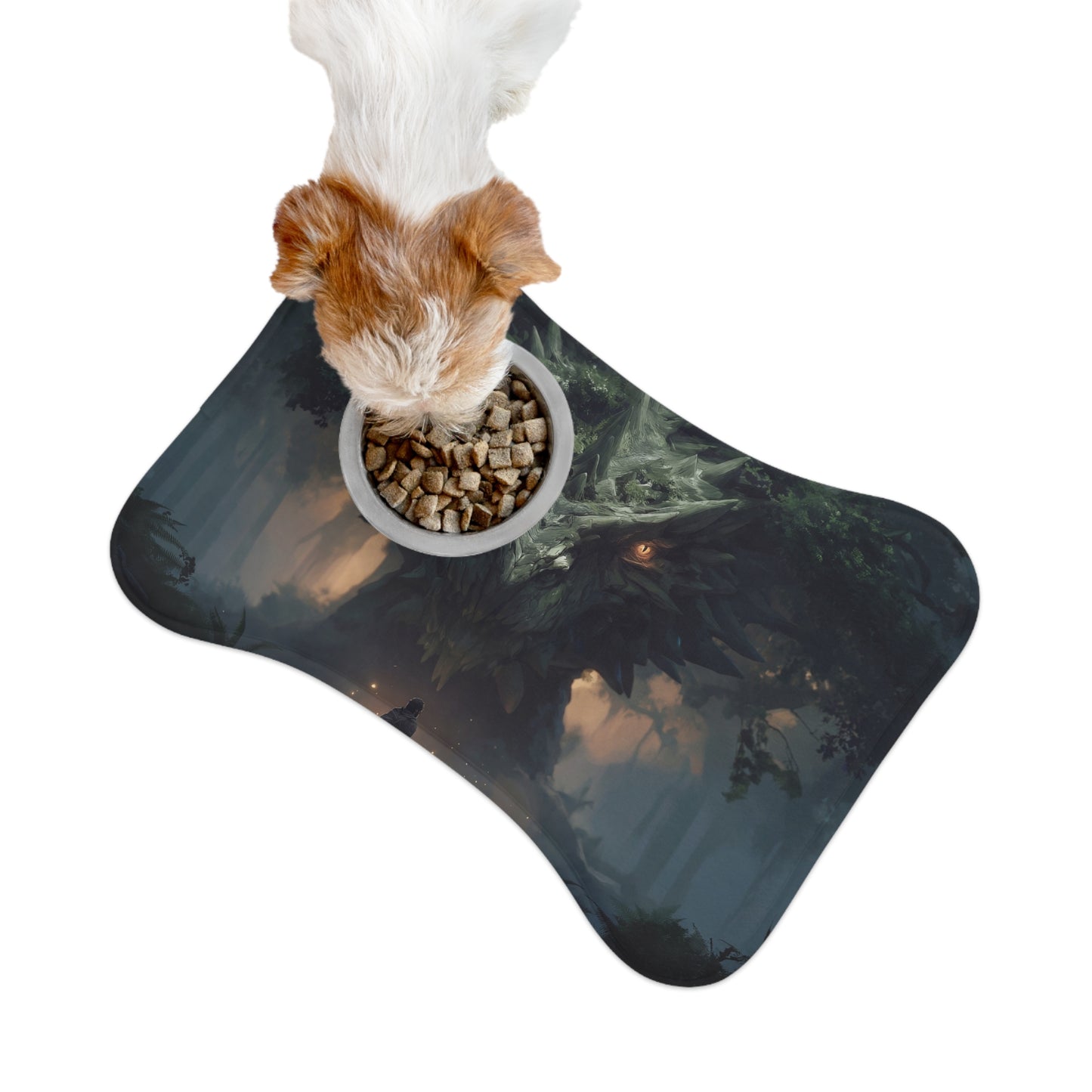 Ancient Dragon Sentinel Pet Feeding Mats – Moss-Grown Forest Guardian