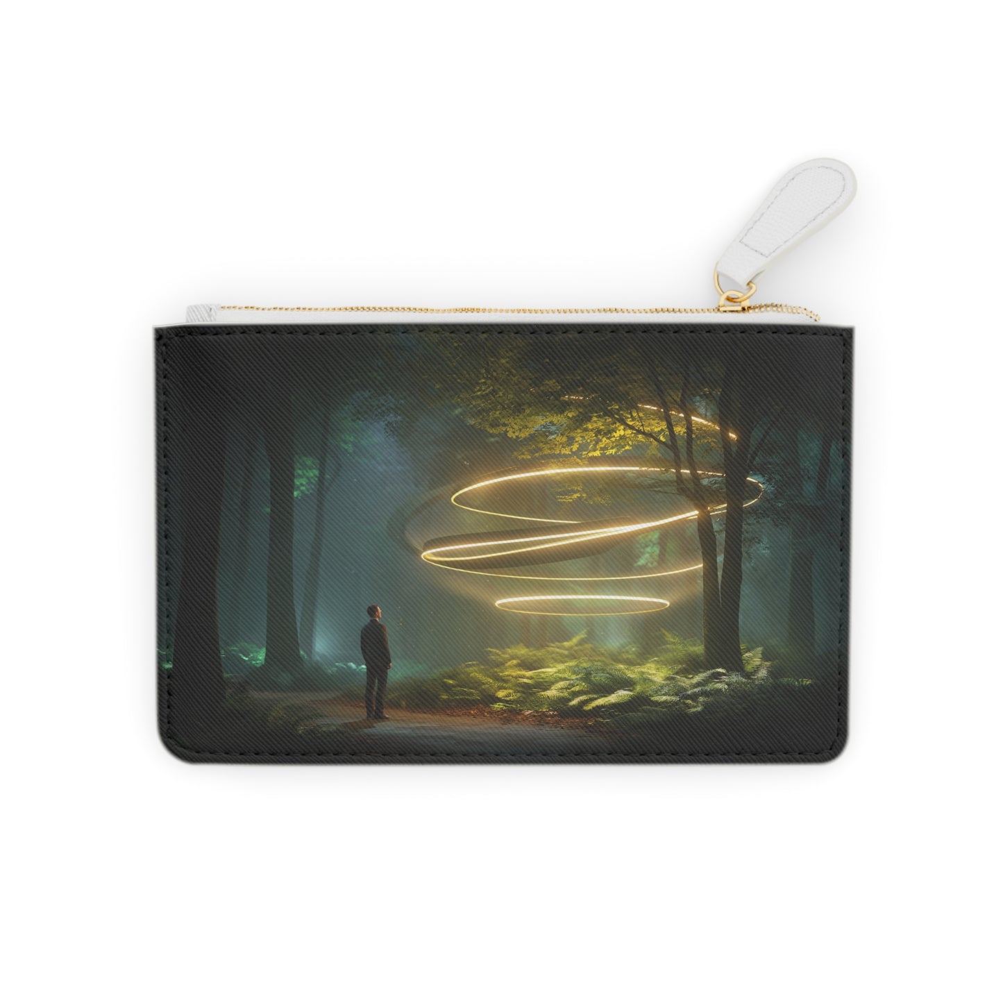 Celestial Vortex Mini Clutch Bag – Indigo Cloud Dreamscape