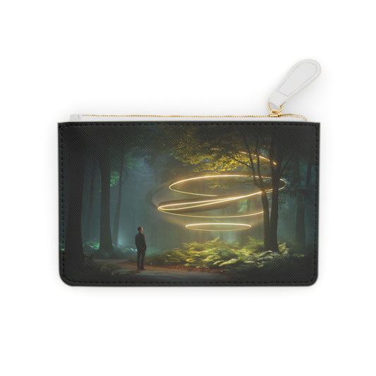 Celestial Vortex Mini Clutch Bag – Indigo Cloud Dreamscape