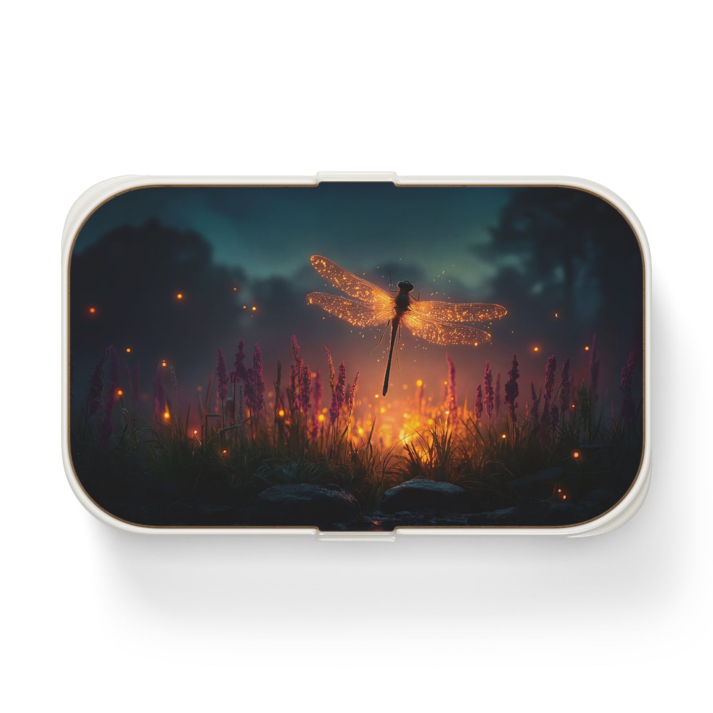 Glowing Dragonfly Bento Lunch Box – Twilight Meadow Magic