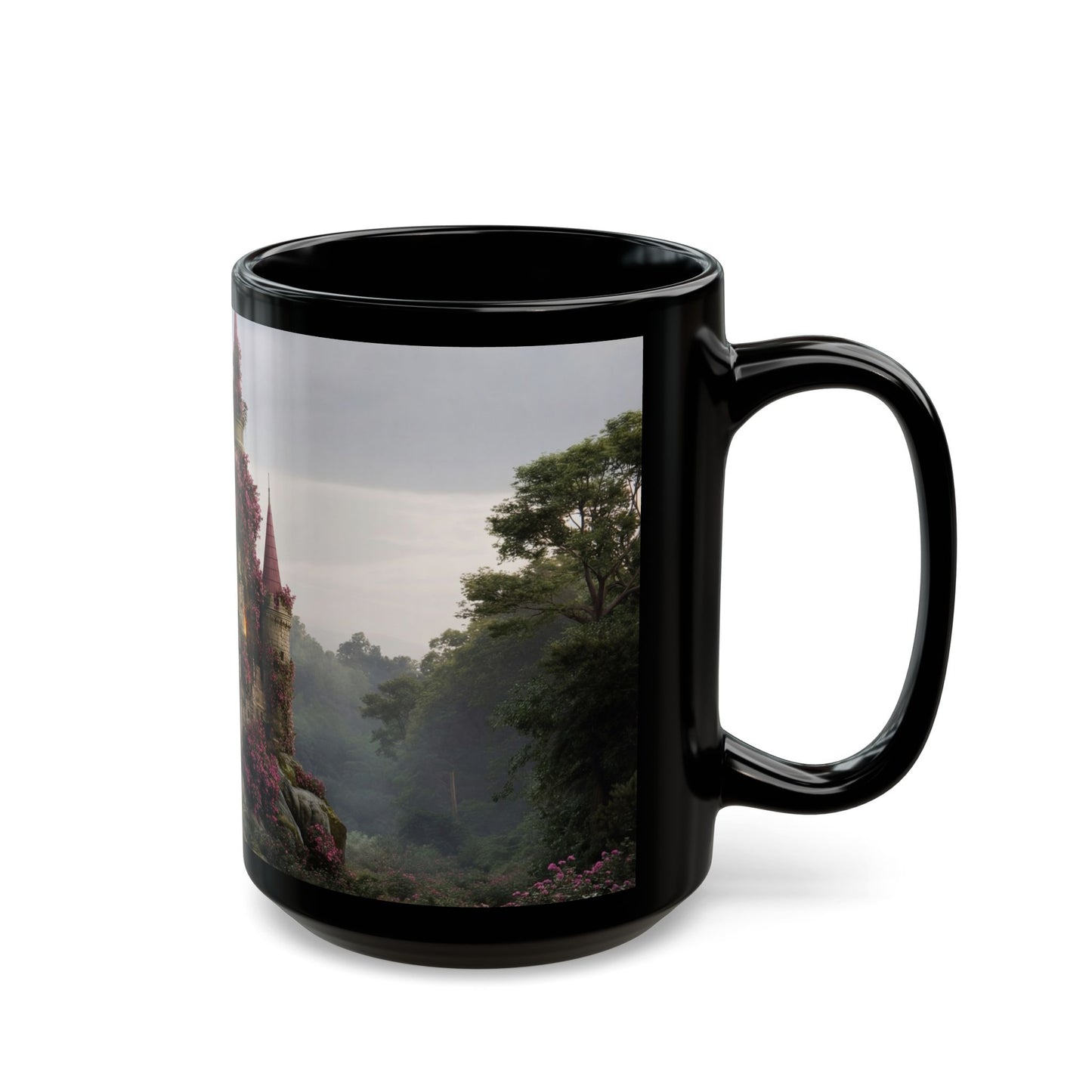 Rose-Spangled Castle Mug – Twilight Bloom Sanctuary