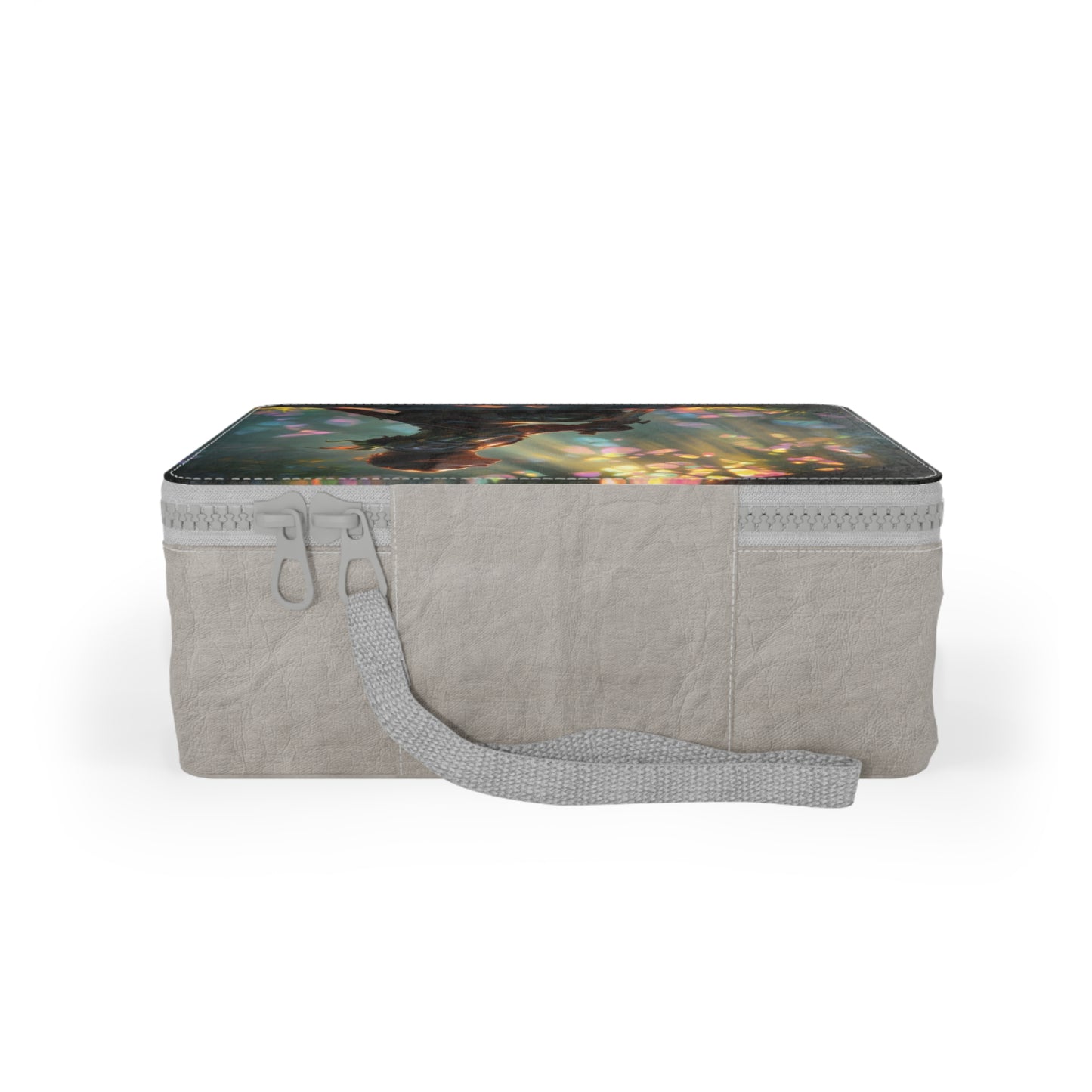 Elf Sentinel and Prism Dragon Lunch Bag – Dawn Light Fantasy Scene