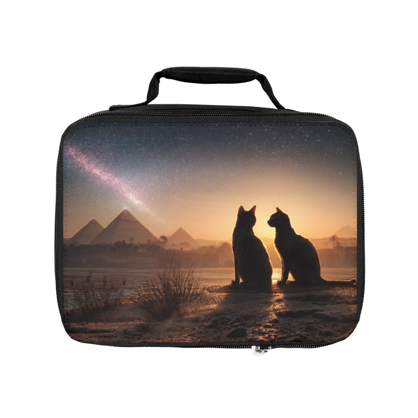Starlit Pyramids Cat Lunch Bag – Whispers of Ancient Nights