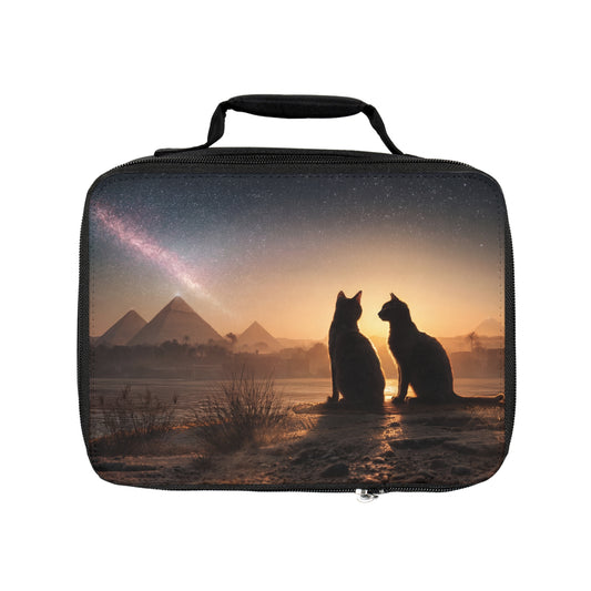 Starlit Pyramids Cat Lunch Bag – Whispers of Ancient Nights