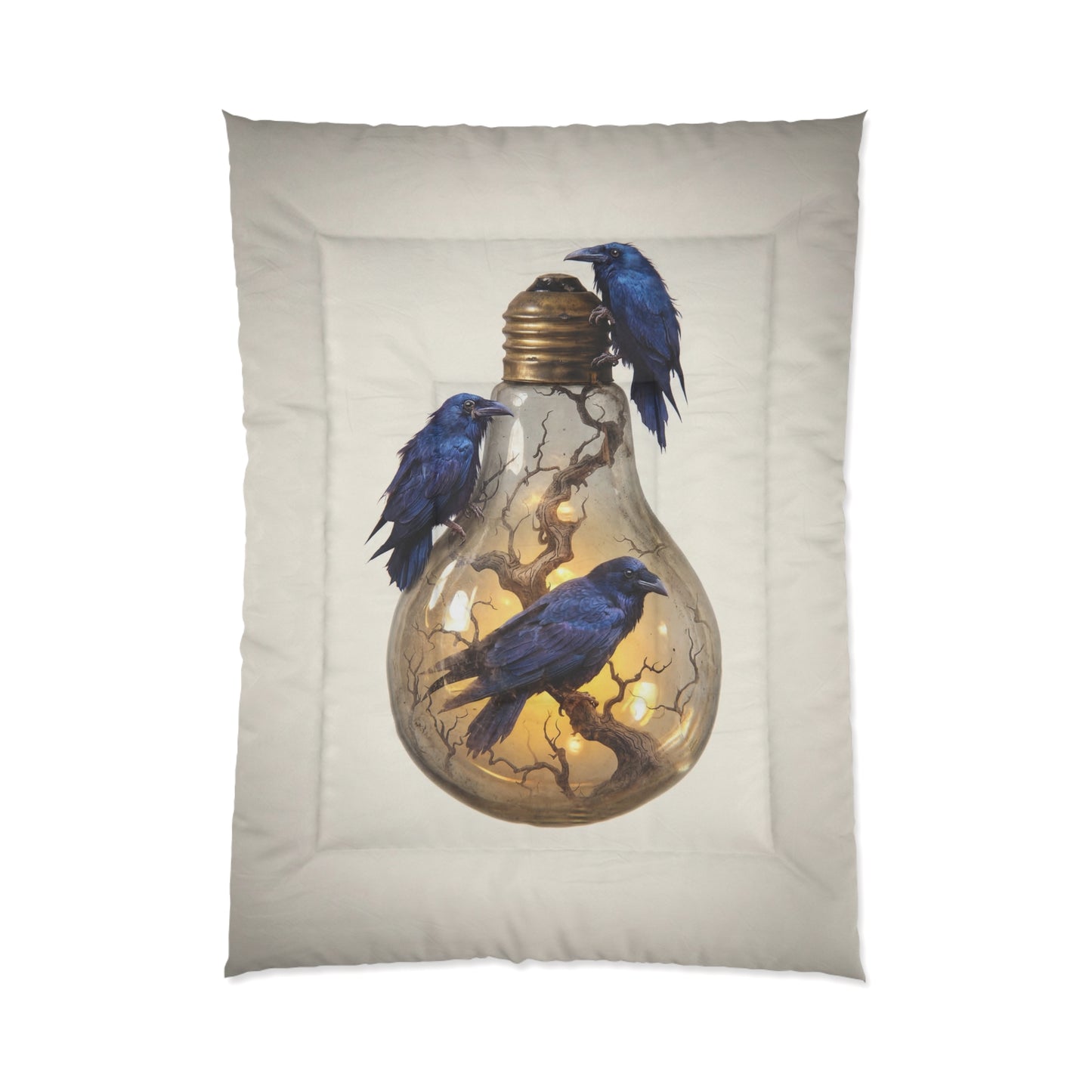 Ravens in the Lightbulb Comforter – Whispers of Wisdom and Warmth