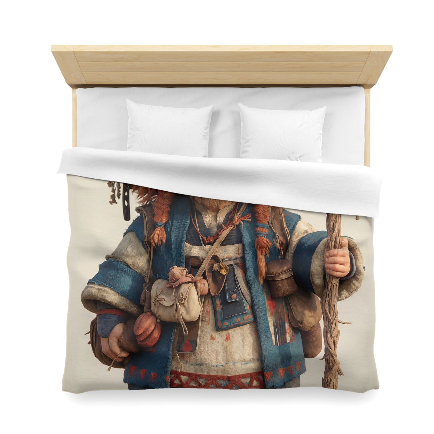 Mosswood Wanderer Microfiber Duvet Cover – Whimsical Herbalist’s Journey