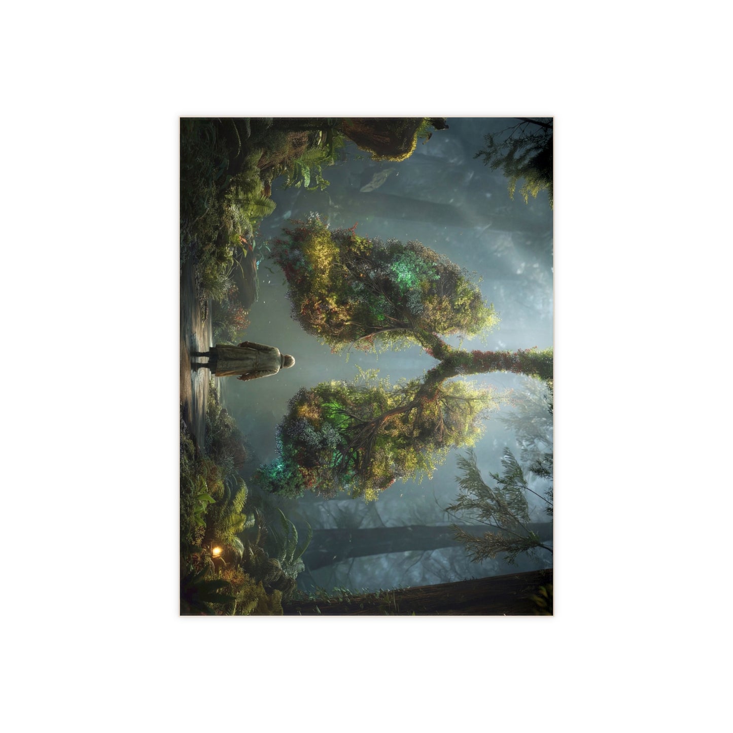 Lungs of the Forest Ceramic Photo Tile – A Whisper of Breath in Moonlit Canopy