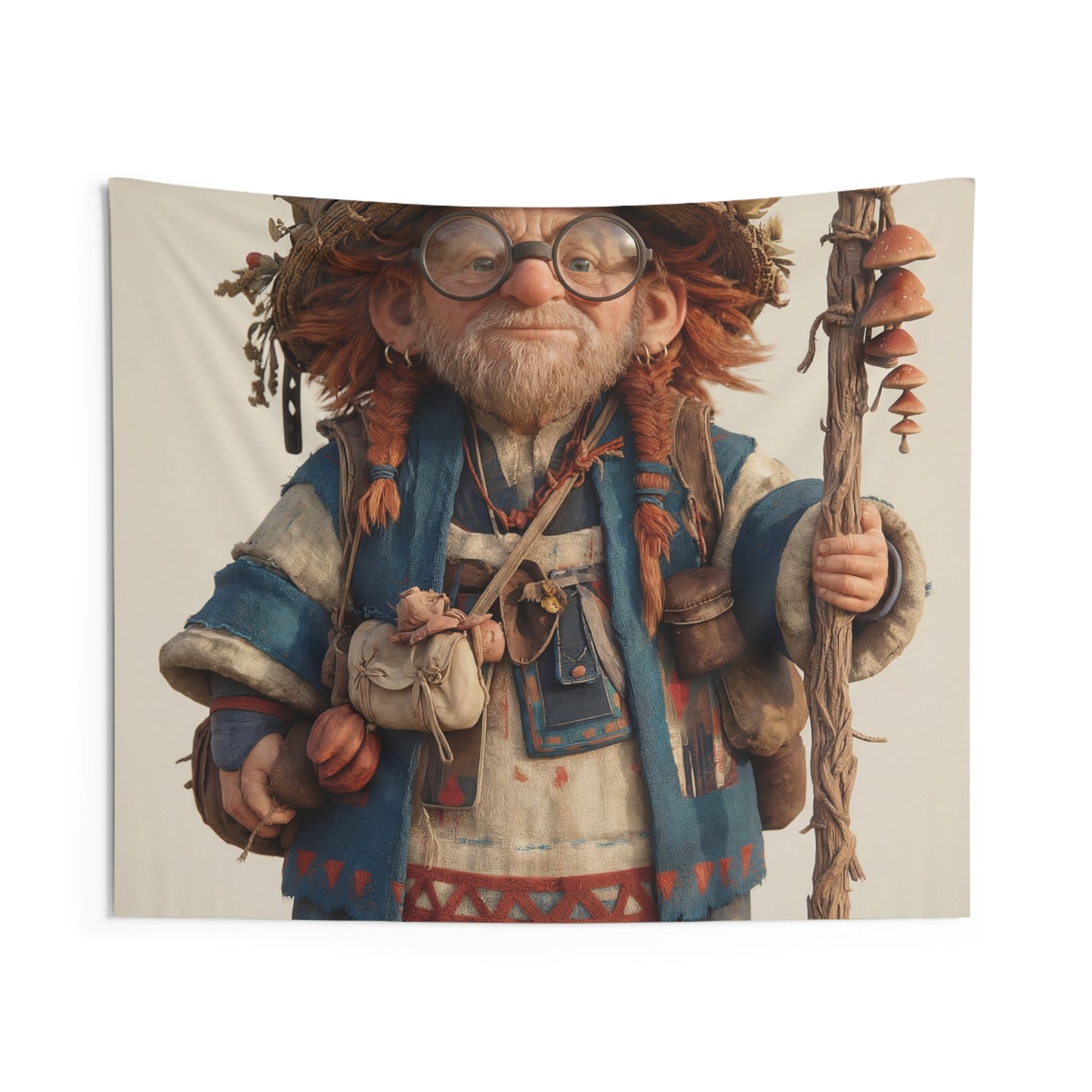 Mosswood Wanderer Indoor Wall Tapestries – Gentle Folklore Guide Through Autumn Light