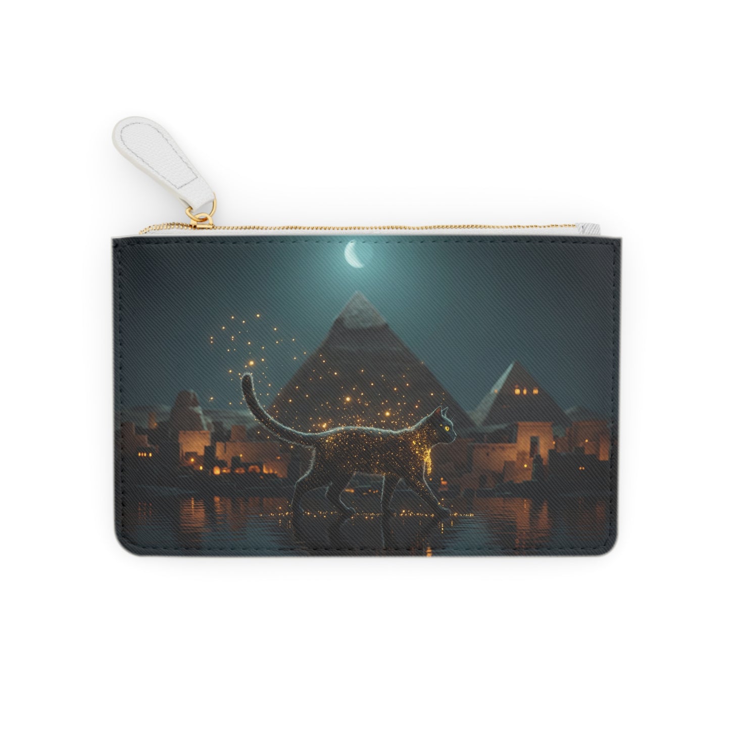 Starlit Cat Mini Clutch Bag – Ancient Nile Dreamscape