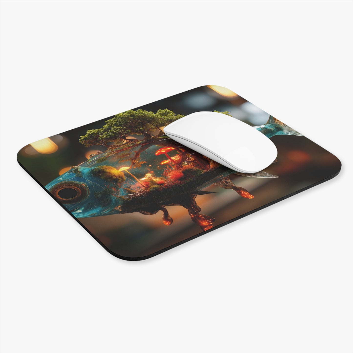 Forest Fish Mouse Pad – Liquid Glowwood Sanctuary