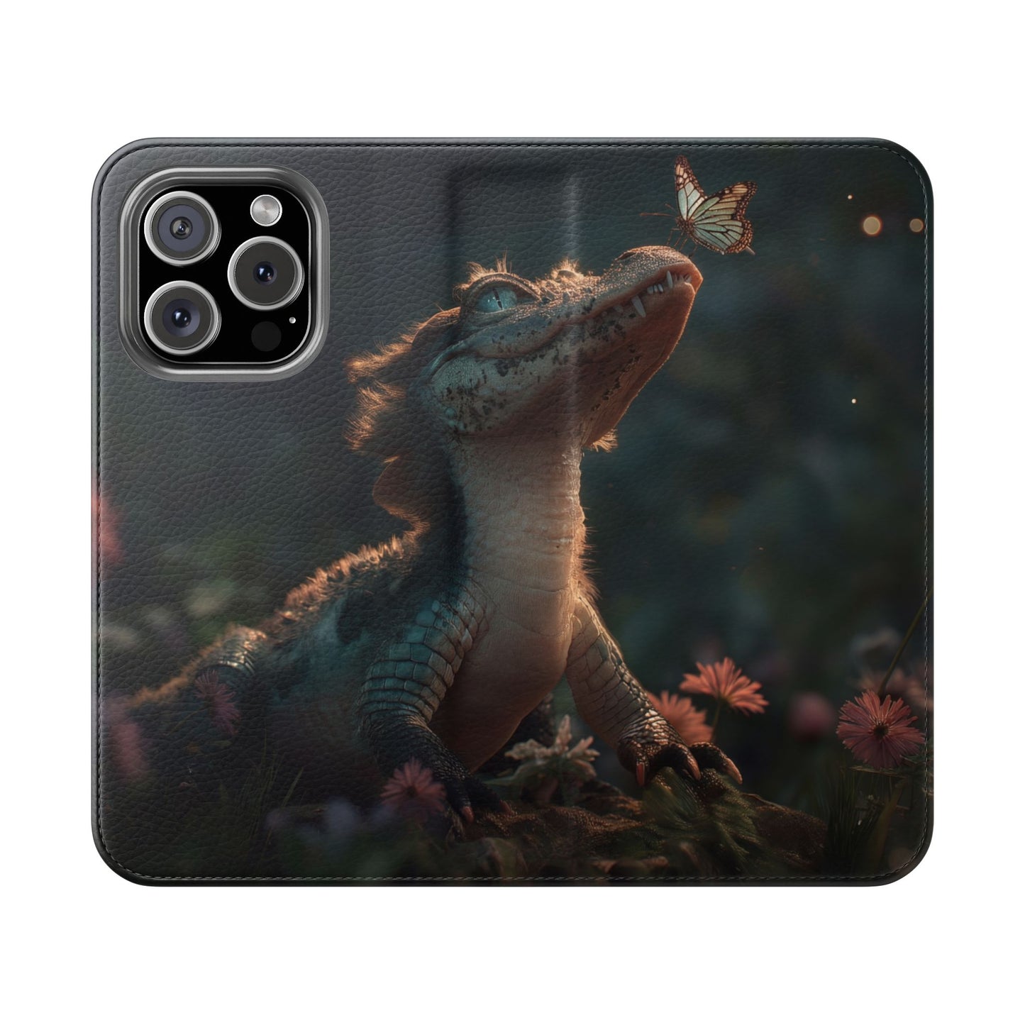 Crocodile Butterfly Flip Cases – Tender Guardian with Moth Companion