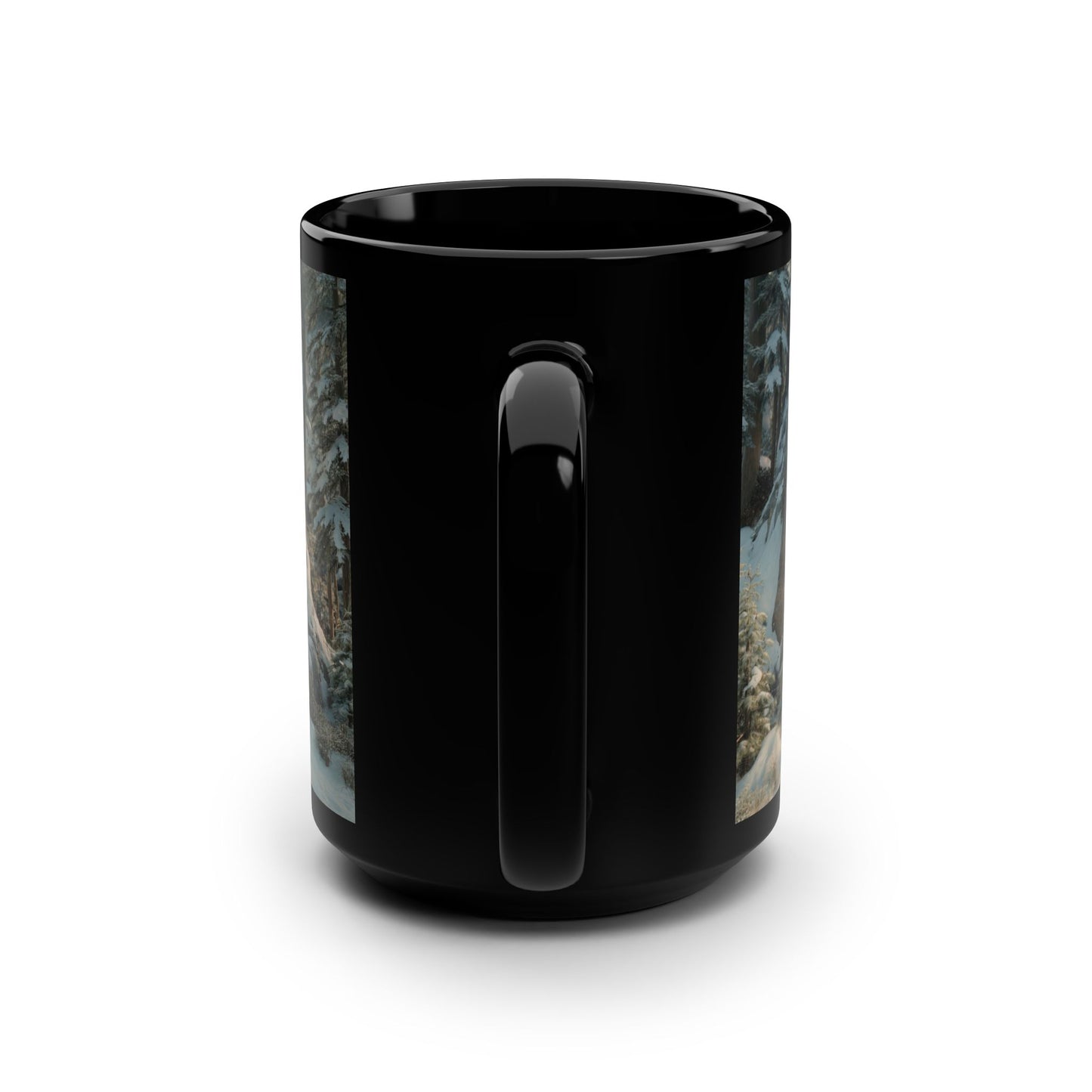 Hobbit Doorway Black Mug, 15oz – Snowy Hearthstone Welcome