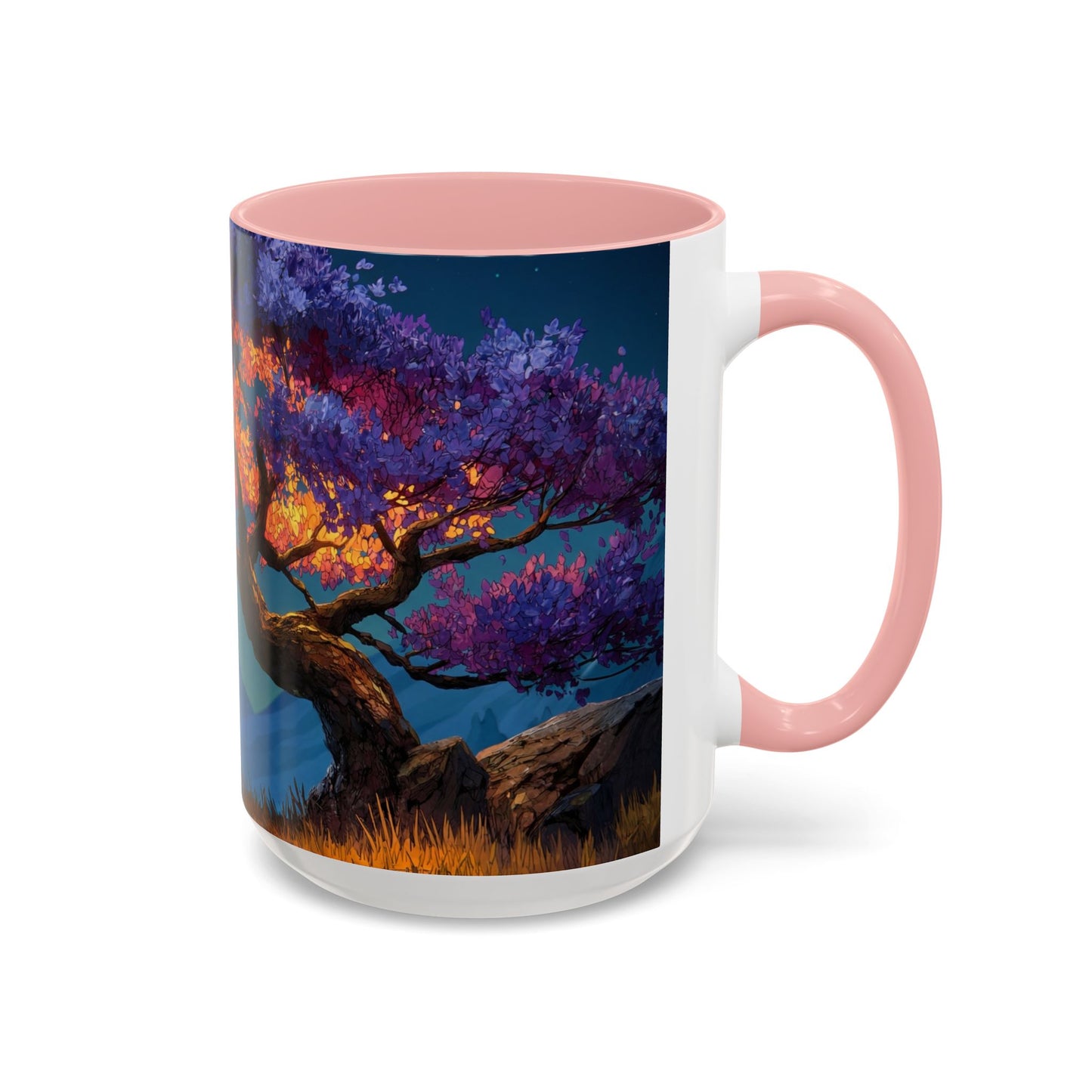 Celestial Tree Accent Coffee Mug (11, 15oz) – Twilight Bloom Dreamscape