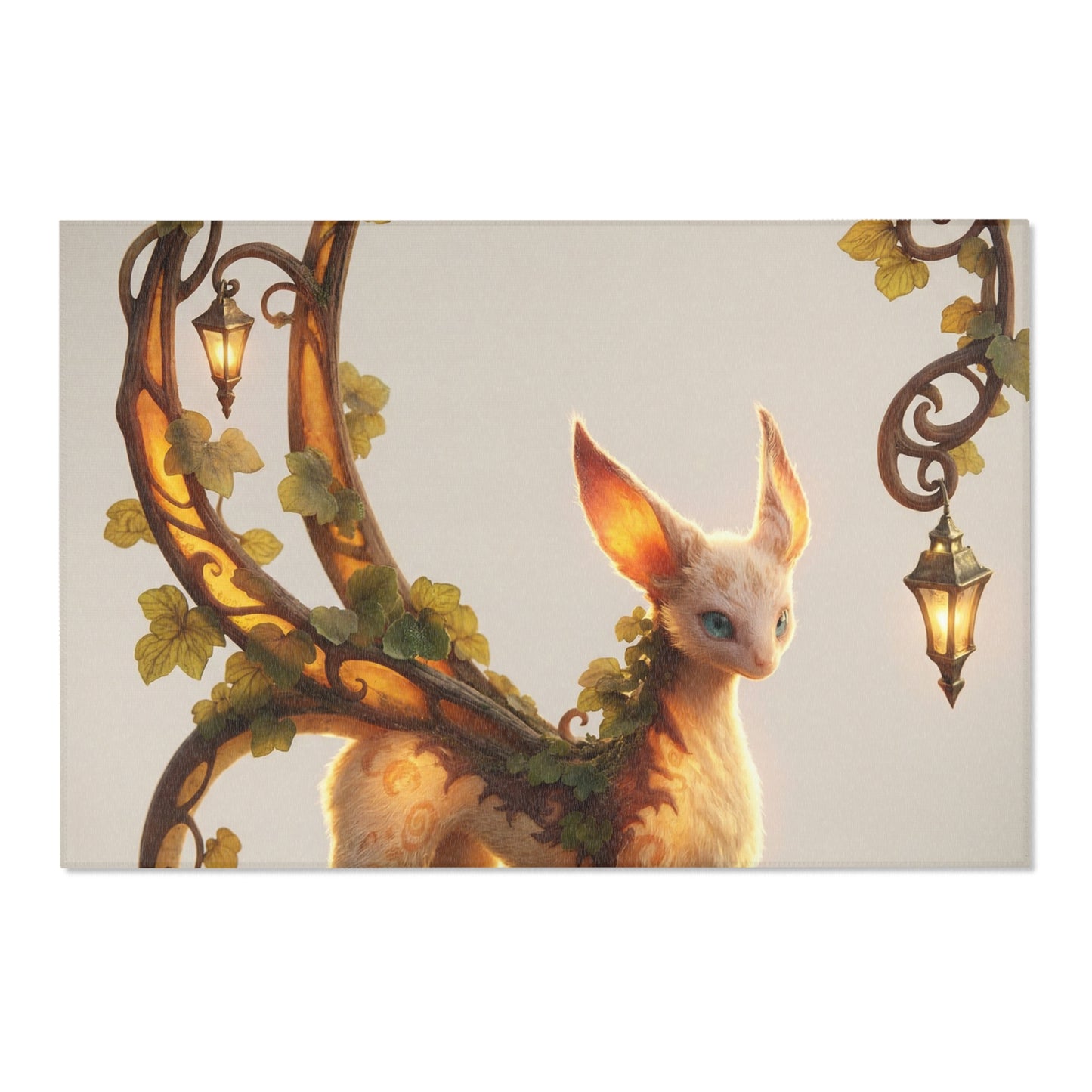Whimsical Lantern Arch Rug – Golden Twilight Guardian