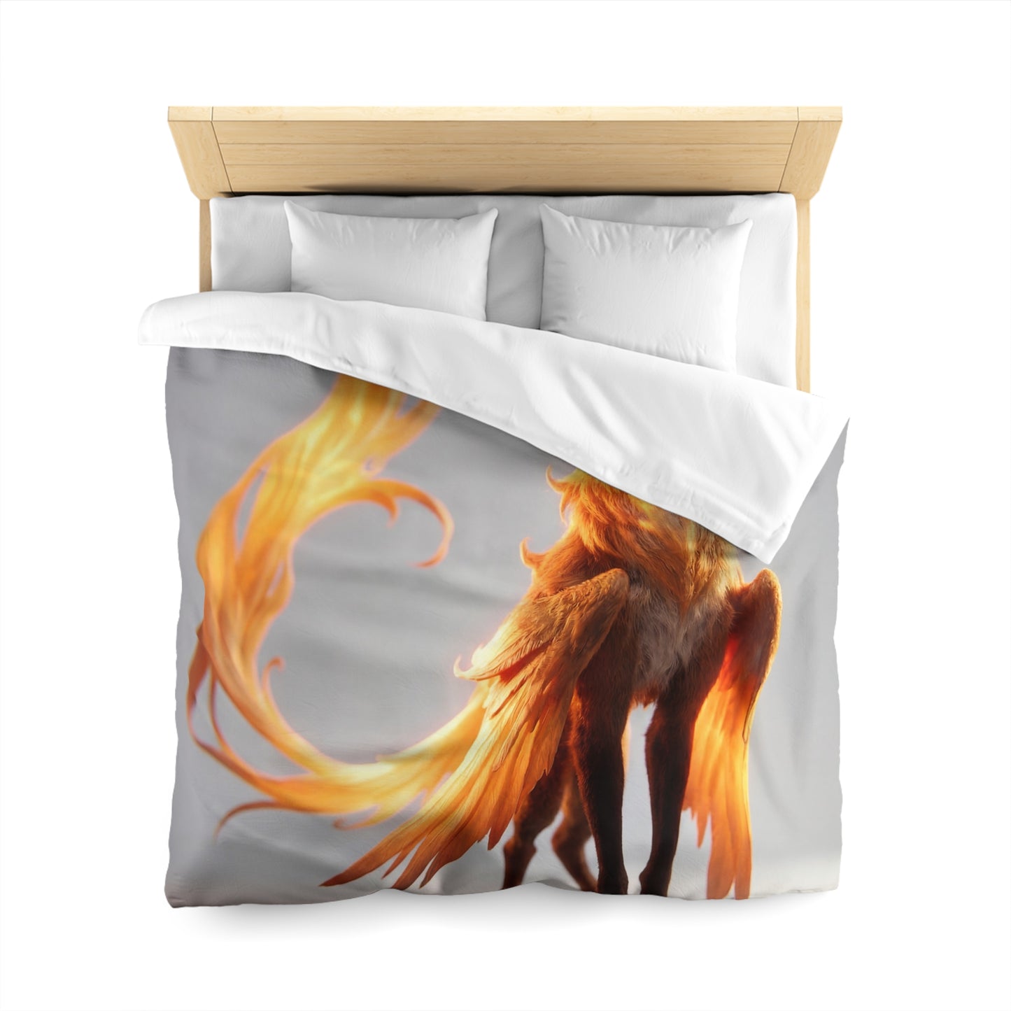 Phoenix Fox Microfiber Duvet Cover – Radiant Ember Guardian