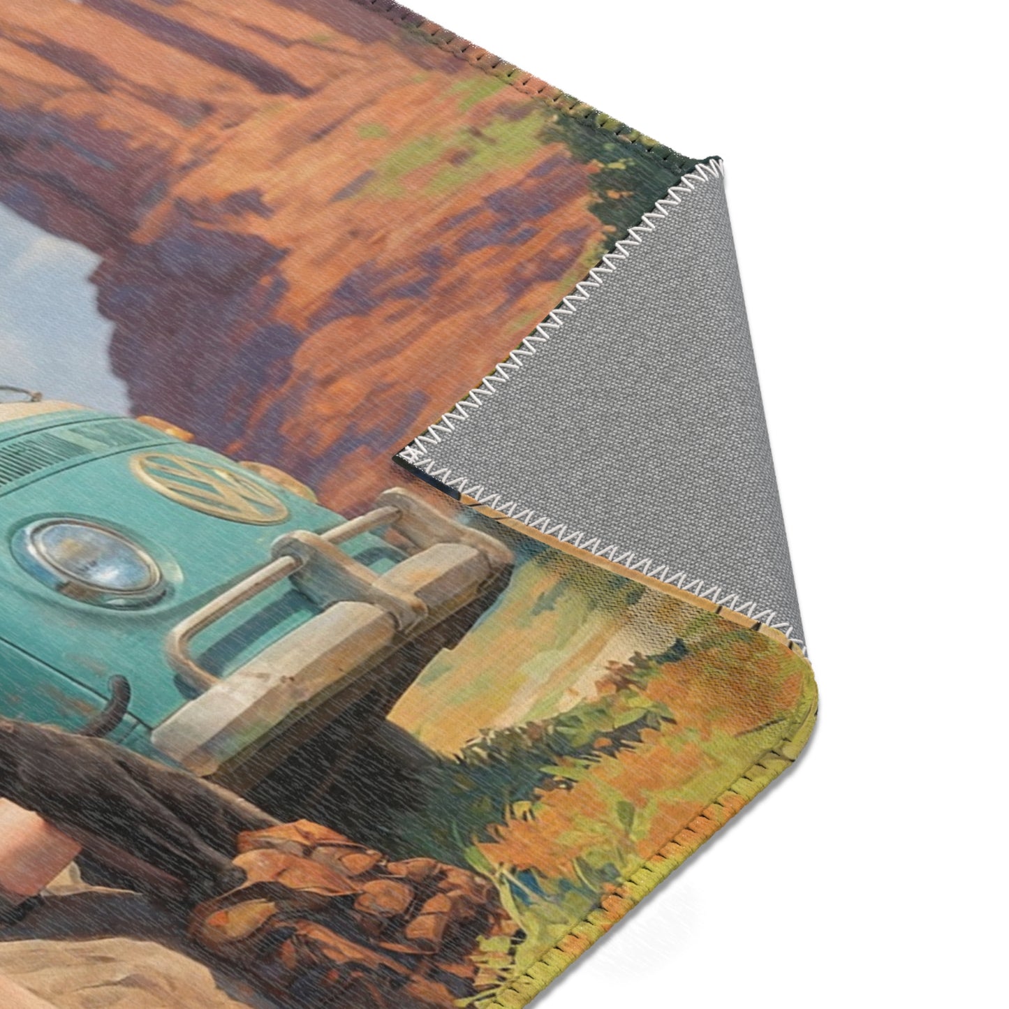 Witch’s Road Trip Area Rugs – Sun-Drenched Van and Three Witches’ Rest