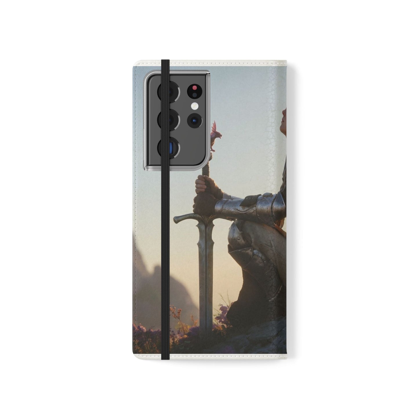Dragon Knight Flip Cases – Sunlit Sentinel with Mini Drake and Sword