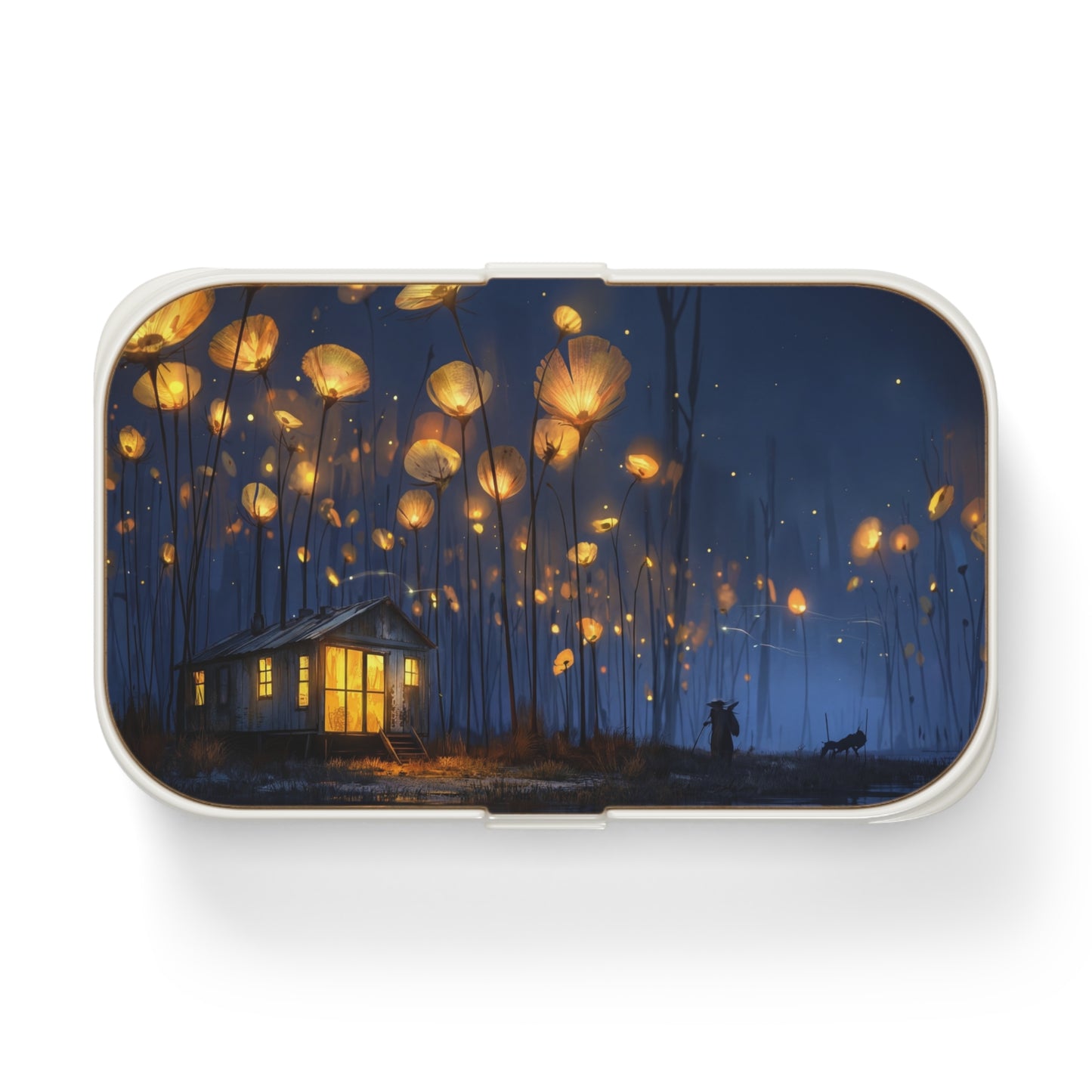 Luminous Meadow Cottage Bento Lunch Box – Warm Glow Among Tall Petals