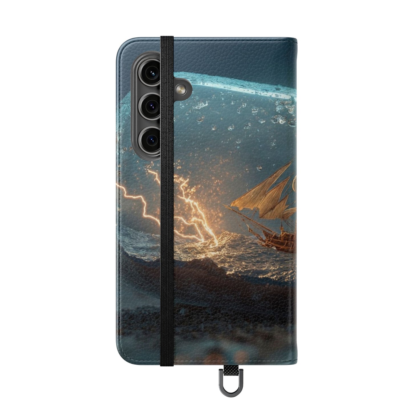 Storm-Struck Galleon Flip Cases – Lightning Inside Glass Bottle