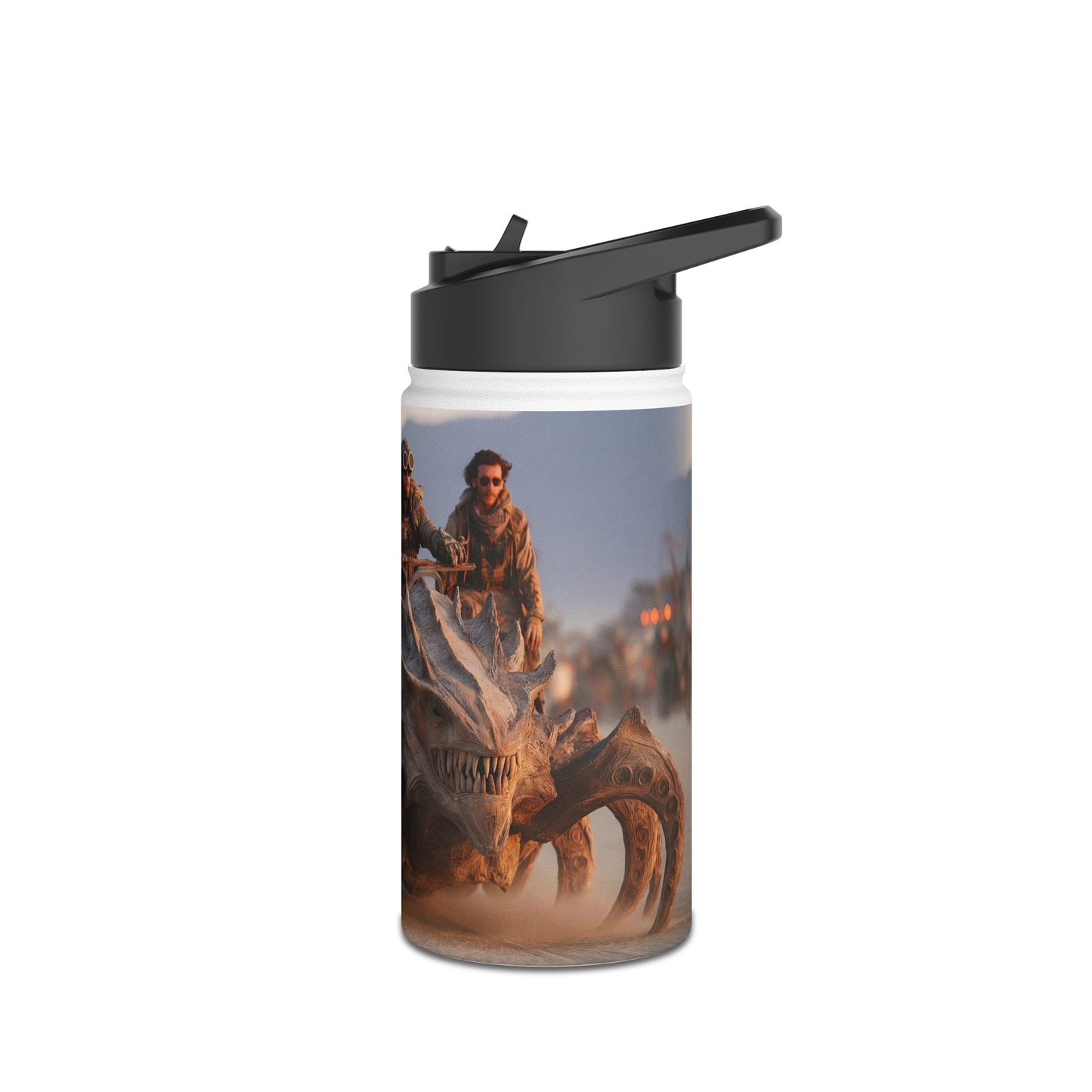 Desert Drifters Stainless Steel Water Bottle, Standard Lid – Dust-Filled Sunset Ride