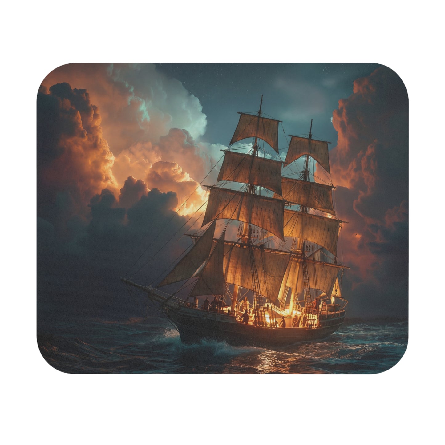 Starlit Galleon Mouse Pad – Midnight Voyage Through Celestial Skies