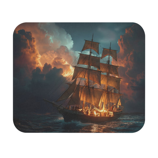 Starlit Galleon Mouse Pad – Midnight Voyage Through Celestial Skies