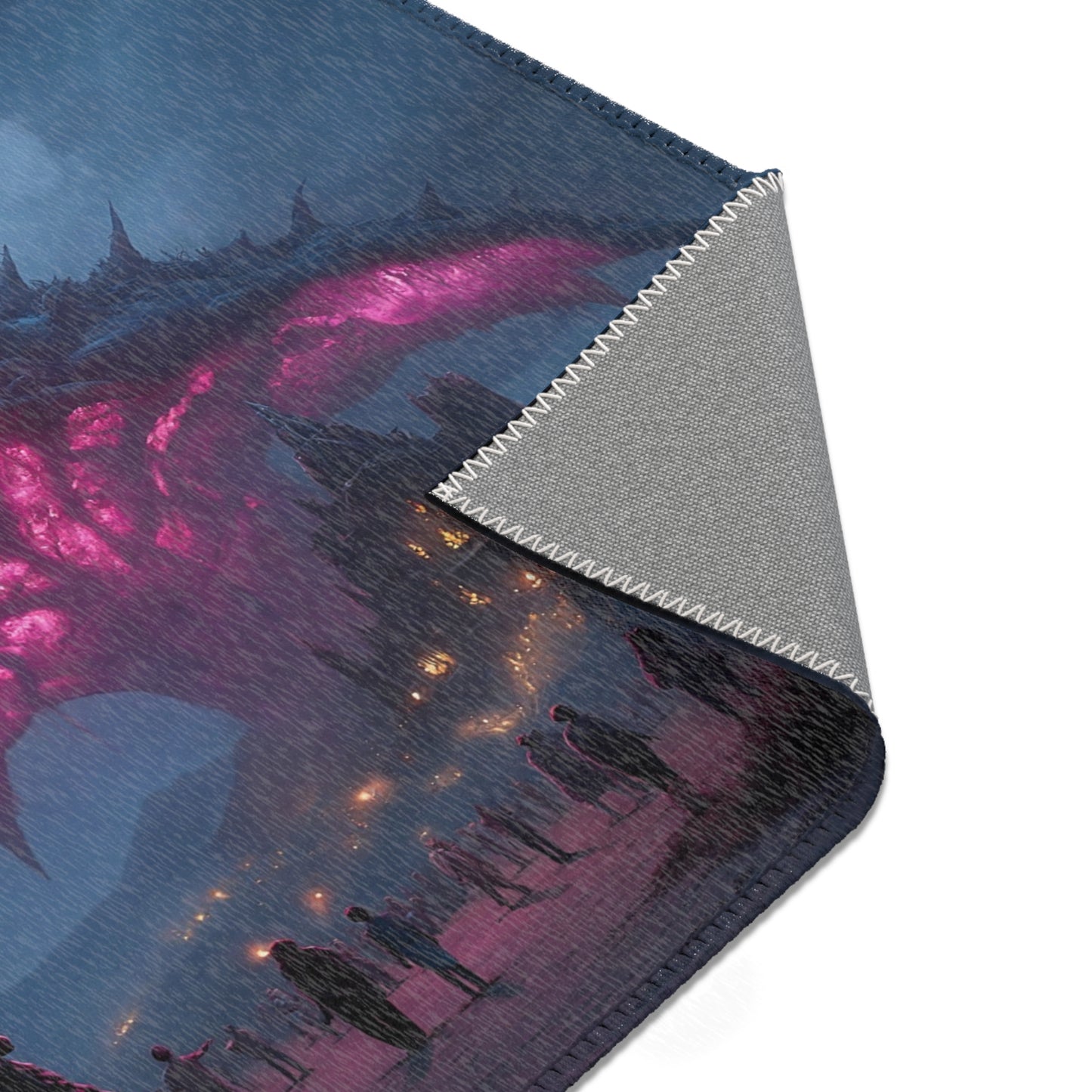 Cosmic Leviathan Rug – Twilight Skyfall Over Ancient Ruins