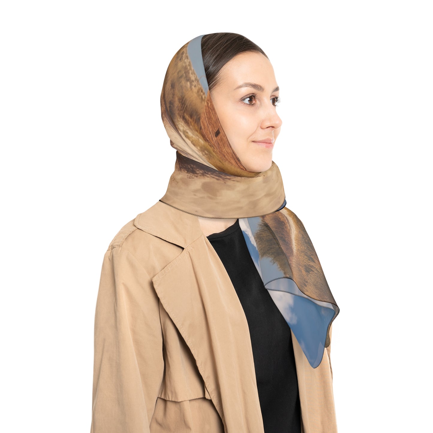 Deserted Galleon Poly Scarf – Sun-Drenched Shipwreck Dreamscape