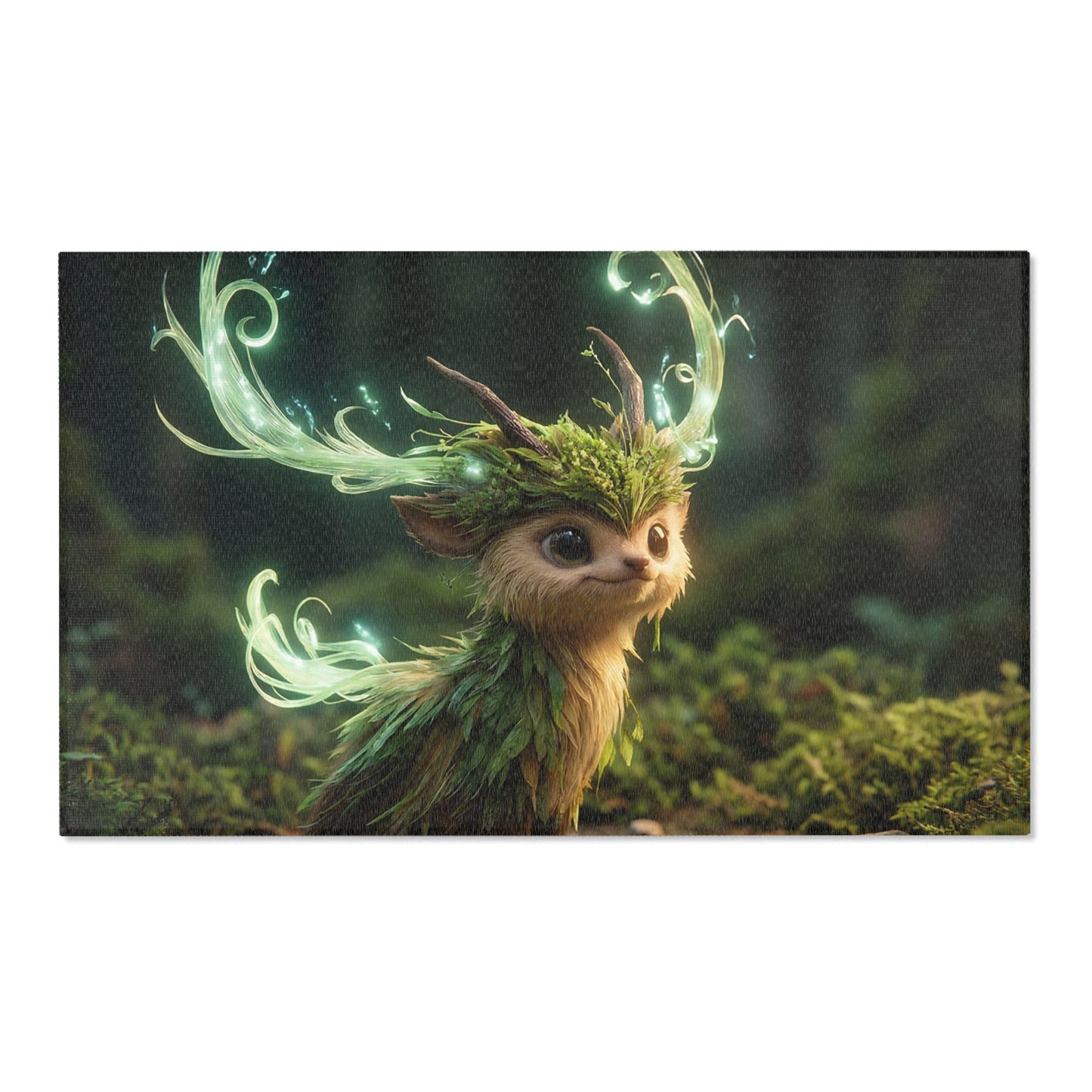 Forest Spirit Deer Rug – Whimsical Luminescent Antler Dream