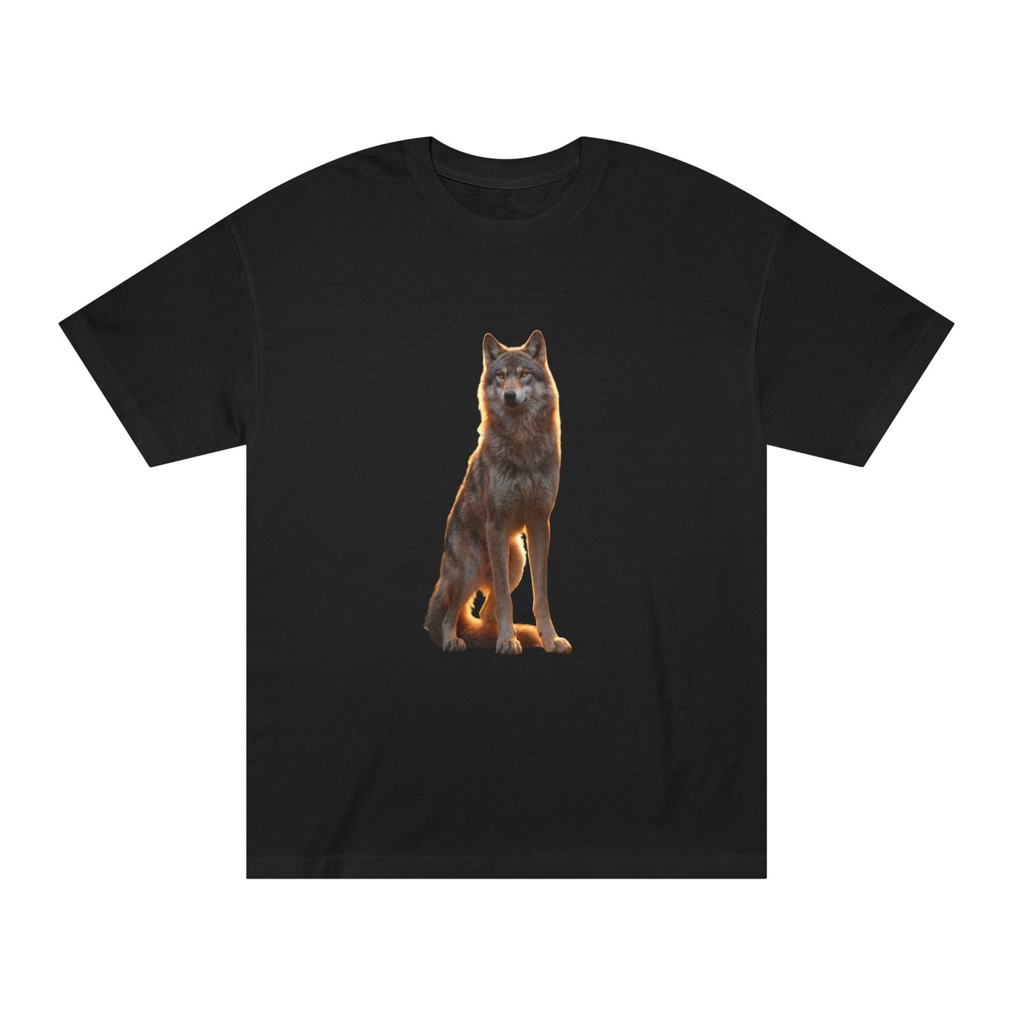 Guardian Wolf Classic Tee – Golden Hour Sentinel Portrait