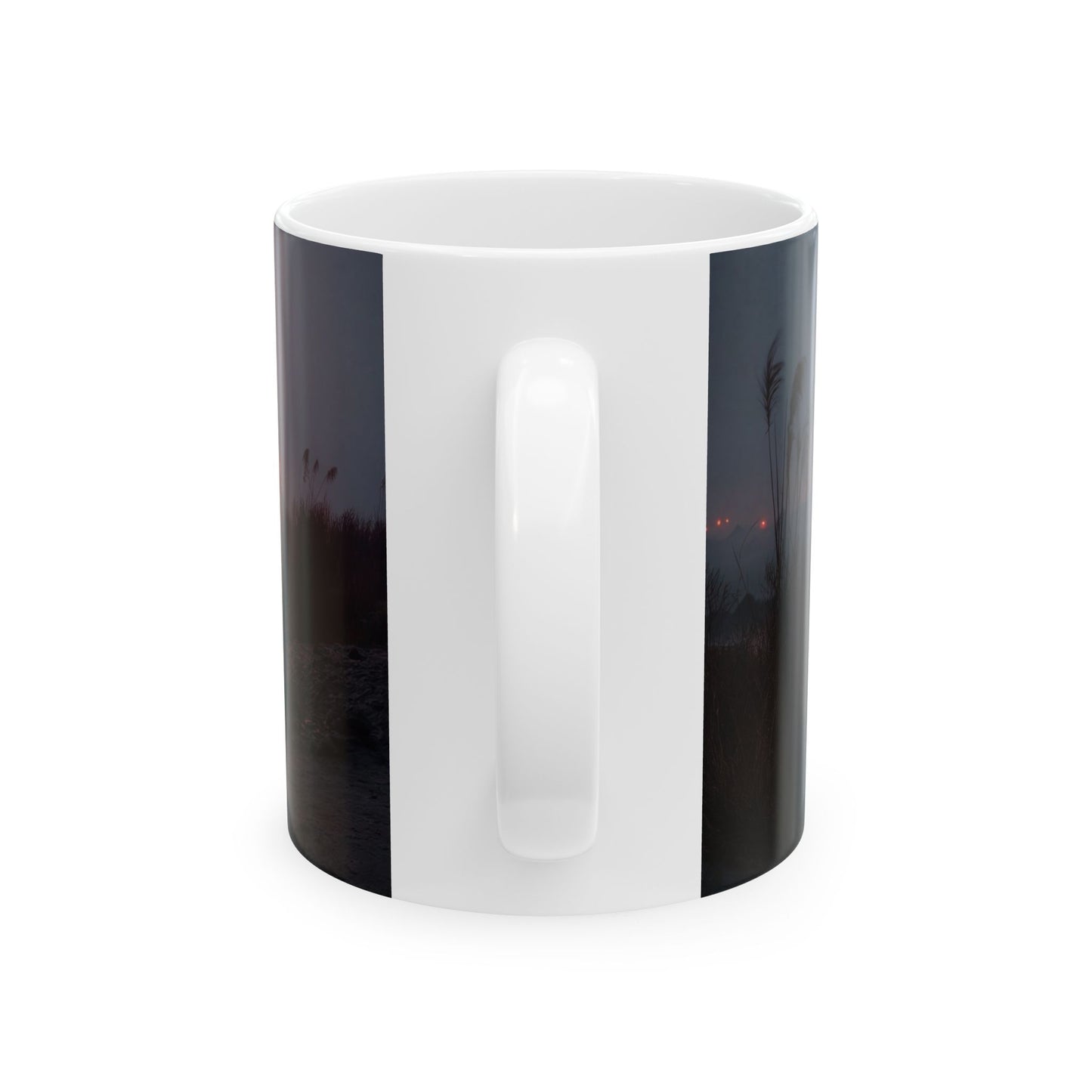 Crimson Circus Tent Ceramic Mug – Midnight Fog & Velvet Lights